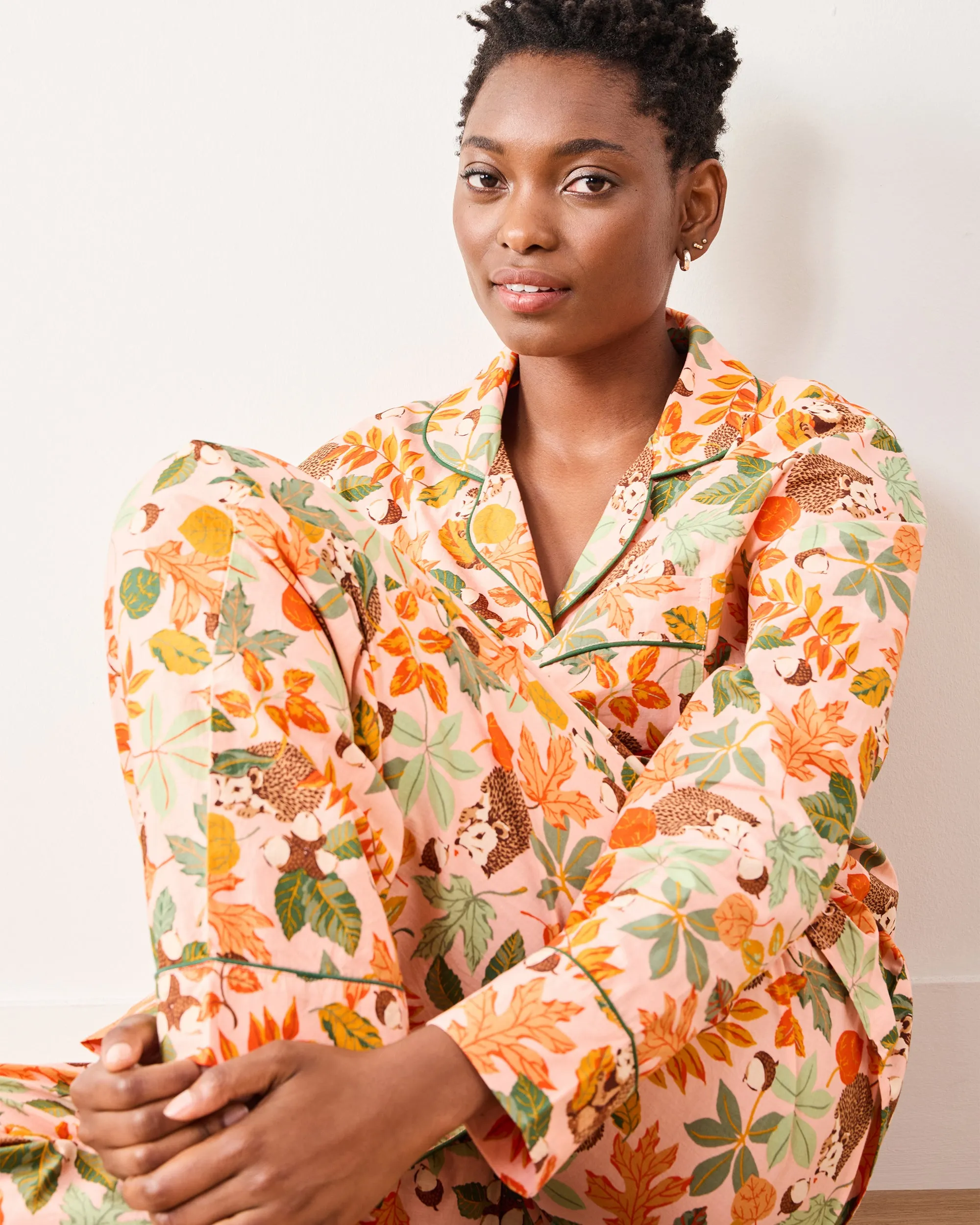 Hedgehog Forest - Tall Long PJ Set - Peach Leaf sold by Printfresh product image thumbnail 2