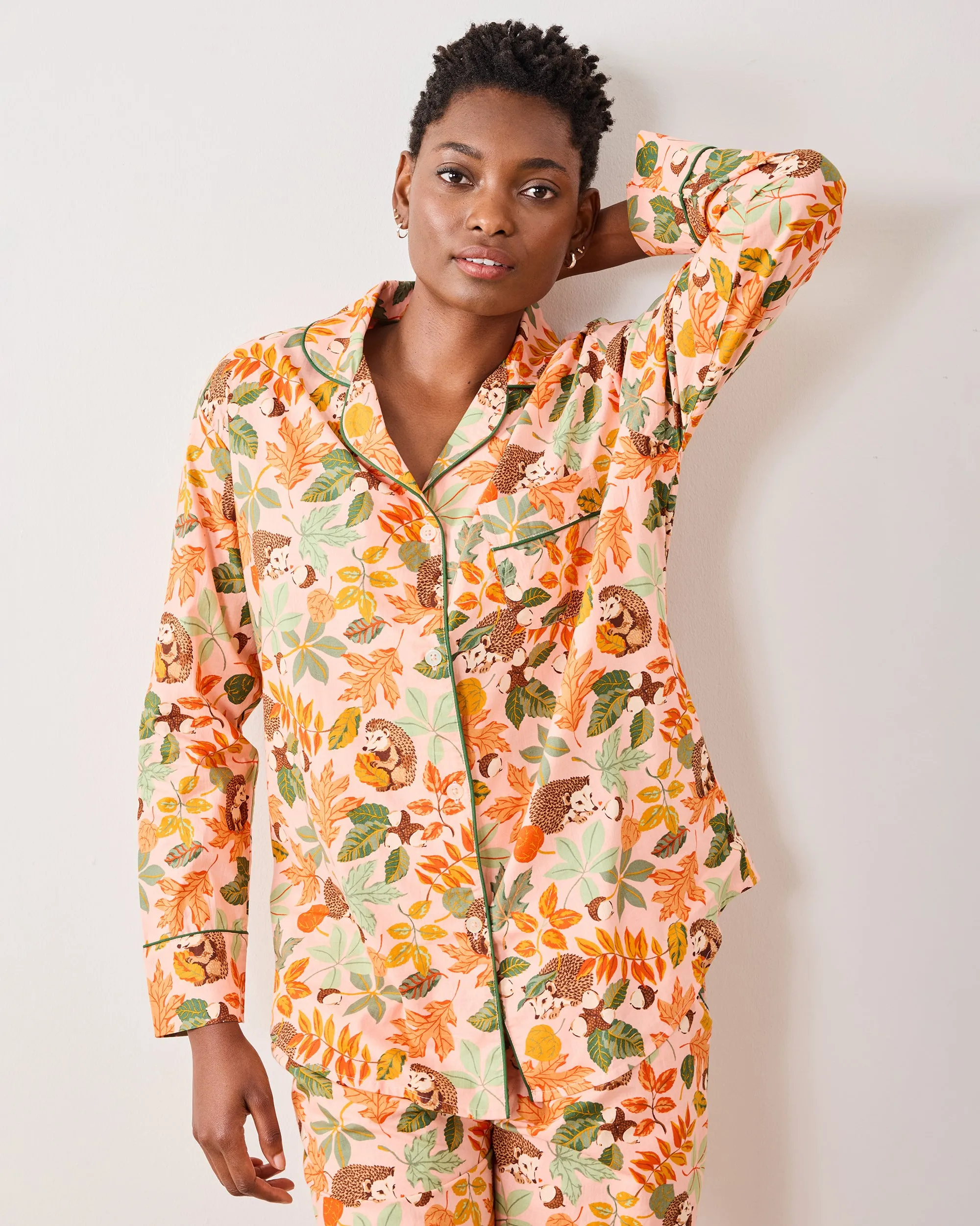 Hedgehog Forest - Tall Long PJ Set - Peach Leaf sold by Printfresh product image thumbnail 5