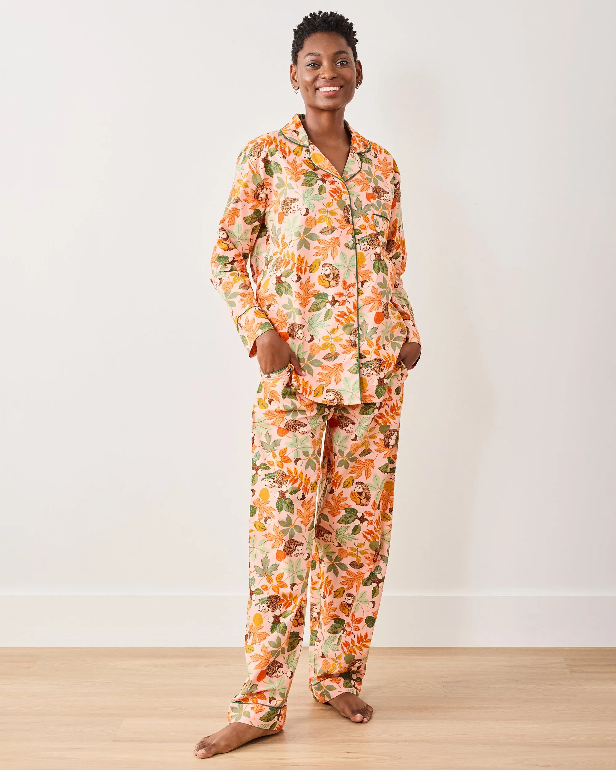 Hedgehog Forest - Petite Long PJ Set - Peach Leaf sold by Printfresh product image thumbnail 5