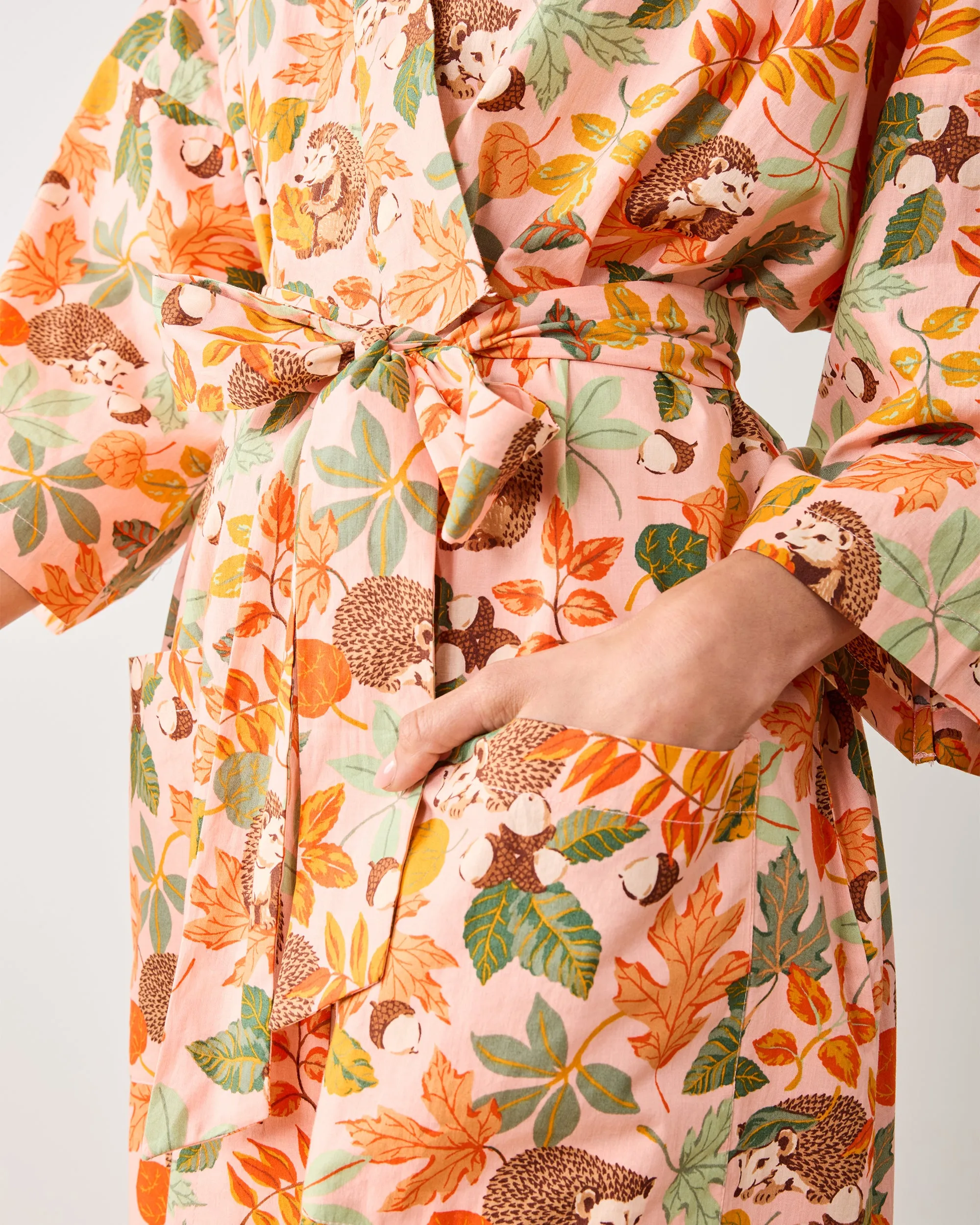 Hedgehog Forest - Robe - Peach Leaf sold by Printfresh product image thumbnail 3