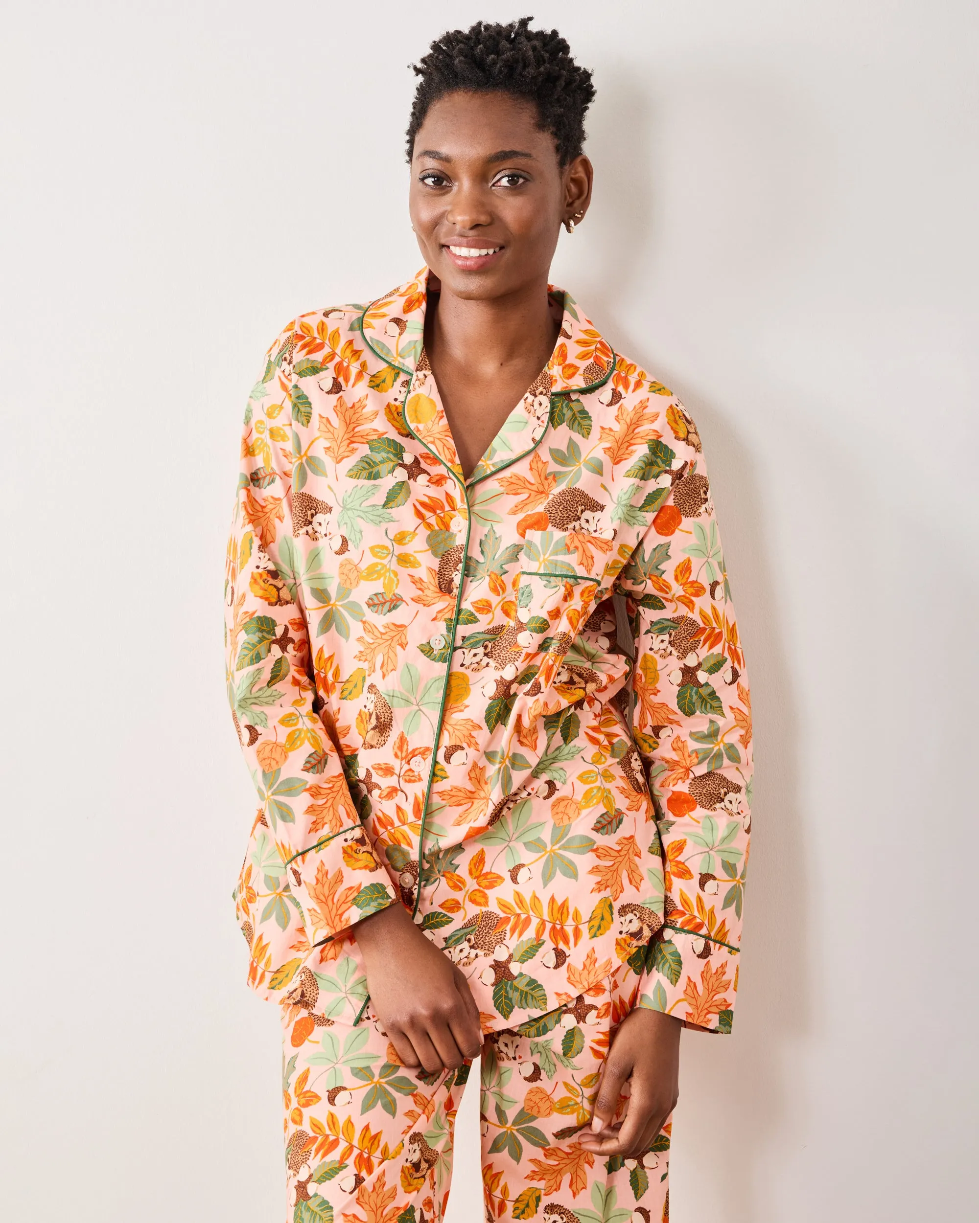 Hedgehog Forest - Long PJ Set - Peach Leaf sold by Printfresh product image thumbnail 4