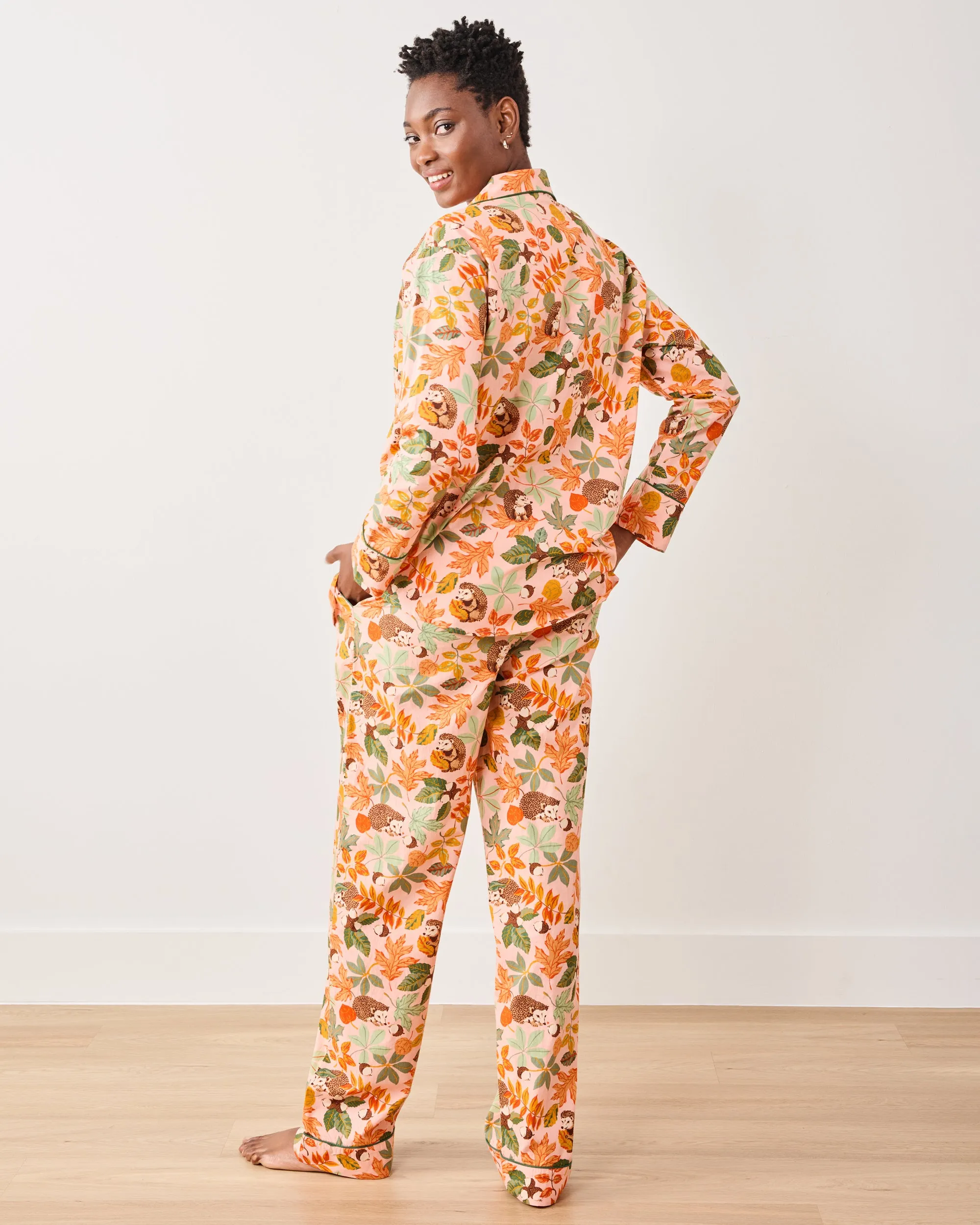 Hedgehog Forest - Long PJ Set - Peach Leaf sold by Printfresh product image thumbnail 5