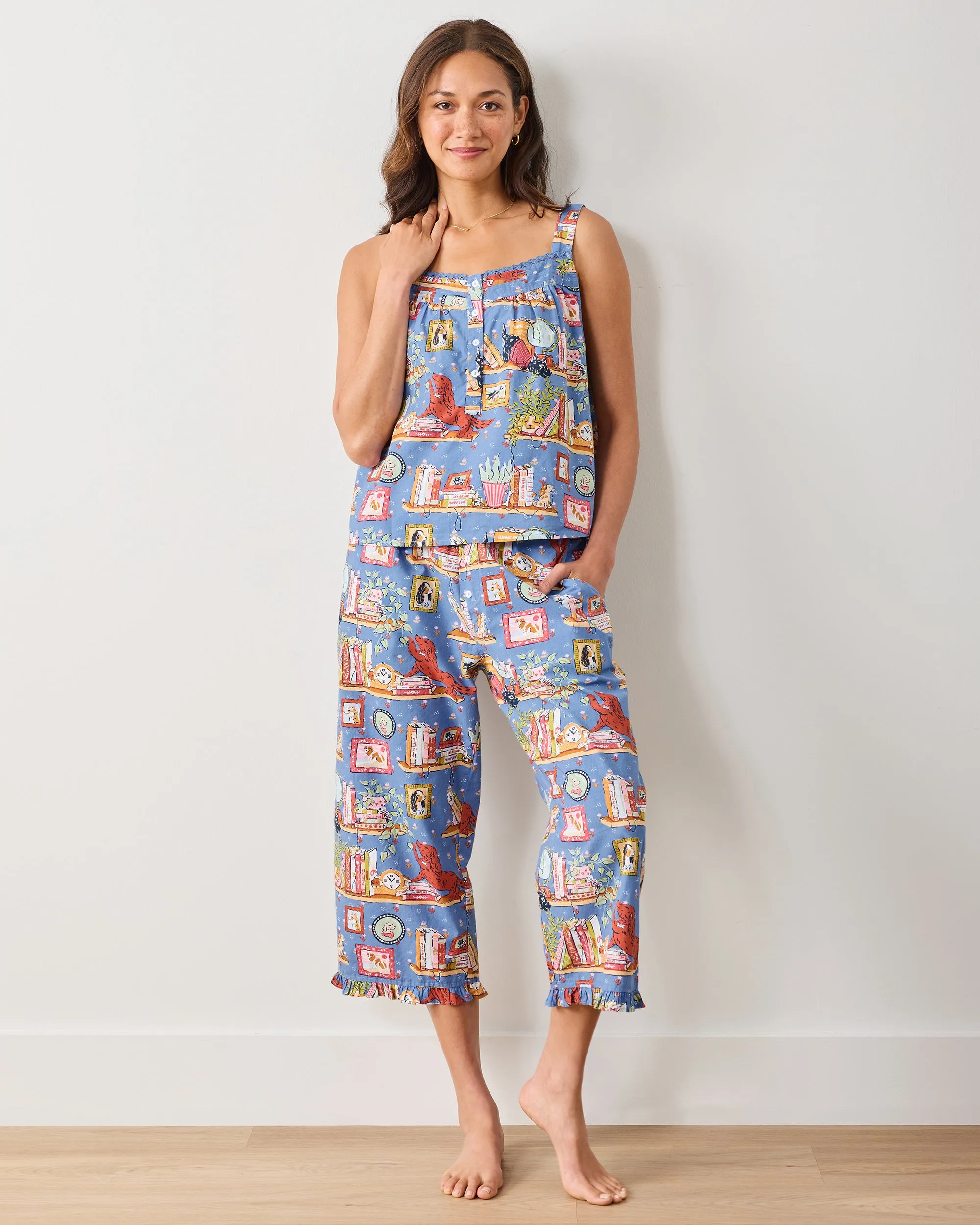 Unleashed Stories - Back to Bed Cropped Pant Set - Bookkeeper Blue sold by Printfresh product image thumbnail 2