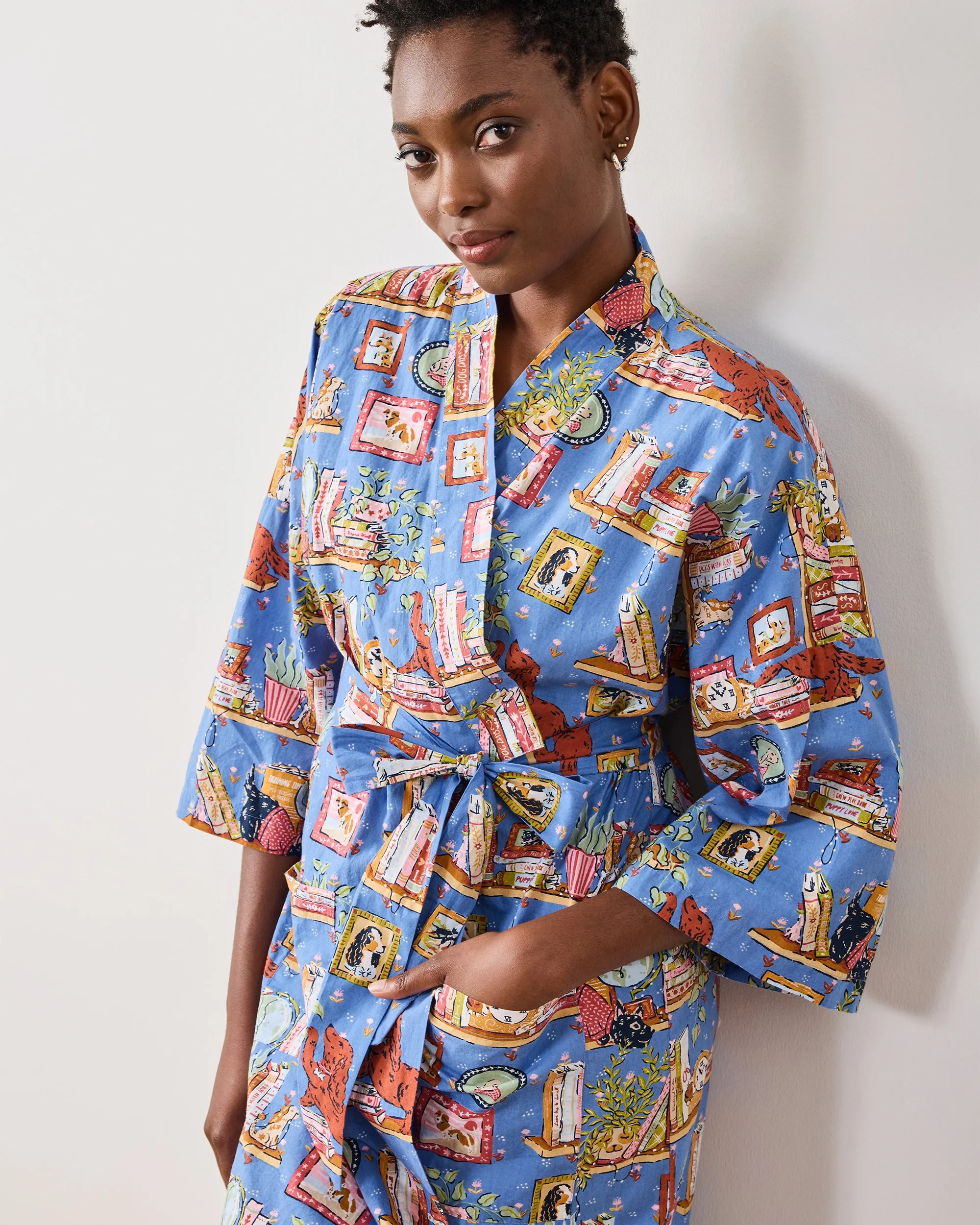 Unleashed Stories - Robe - Bookkeeper Blue sold by Printfresh