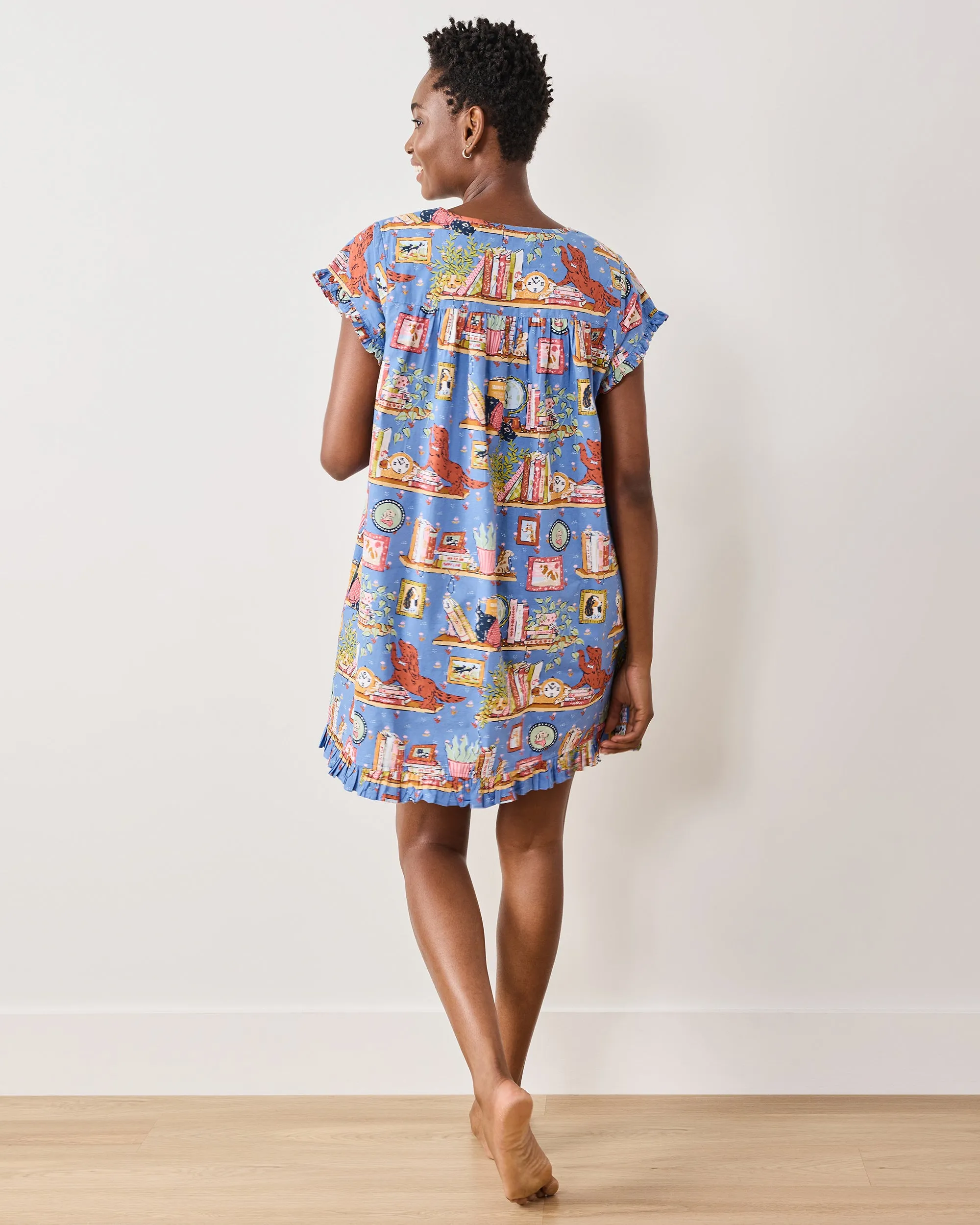 Unleashed Stories - Pintuck Nightgown - Bookkeeper Blue sold by Printfresh product image thumbnail 5