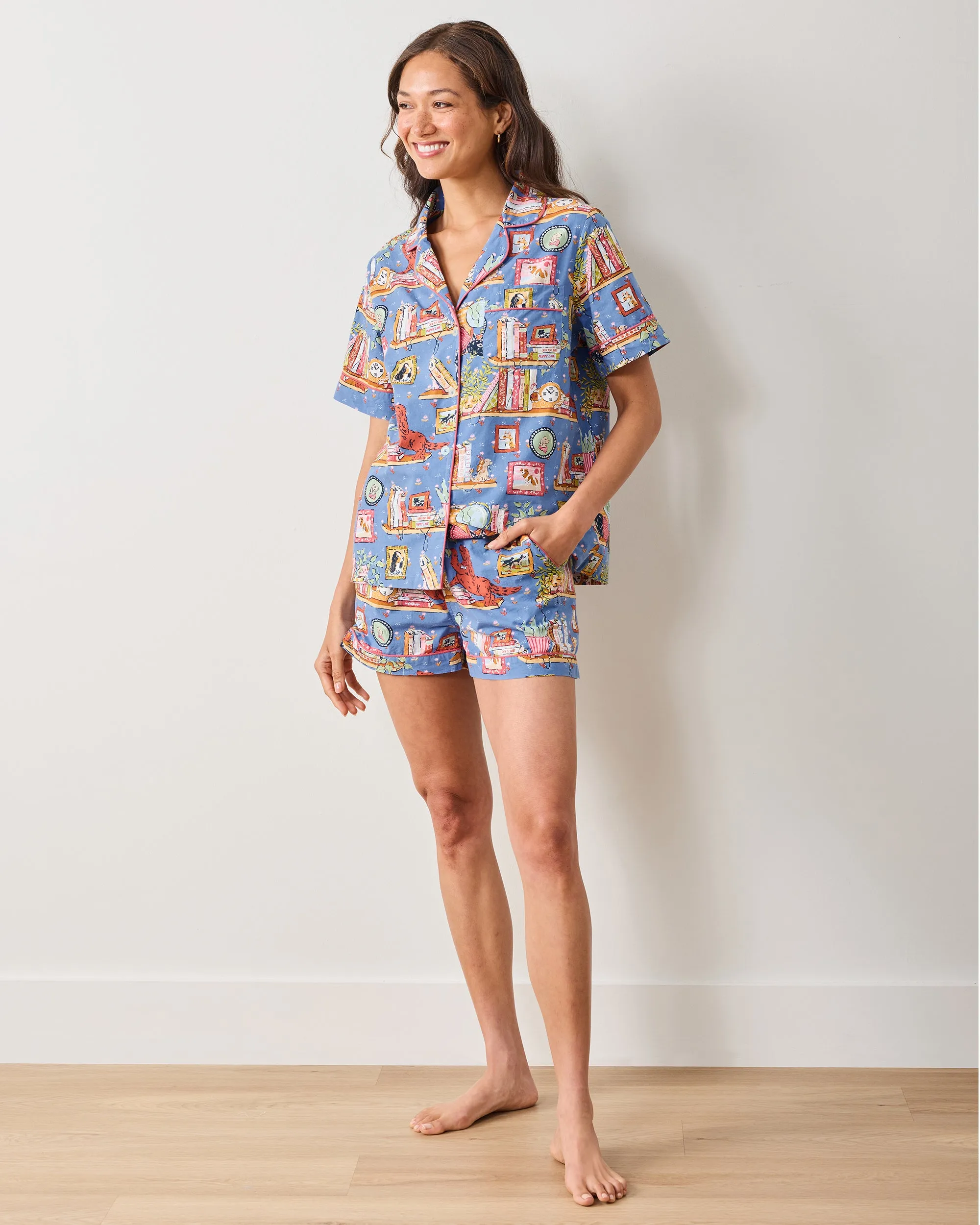 Unleashed Stories - Short PJ Set - Bookkeeper Blue sold by Printfresh product image thumbnail 3