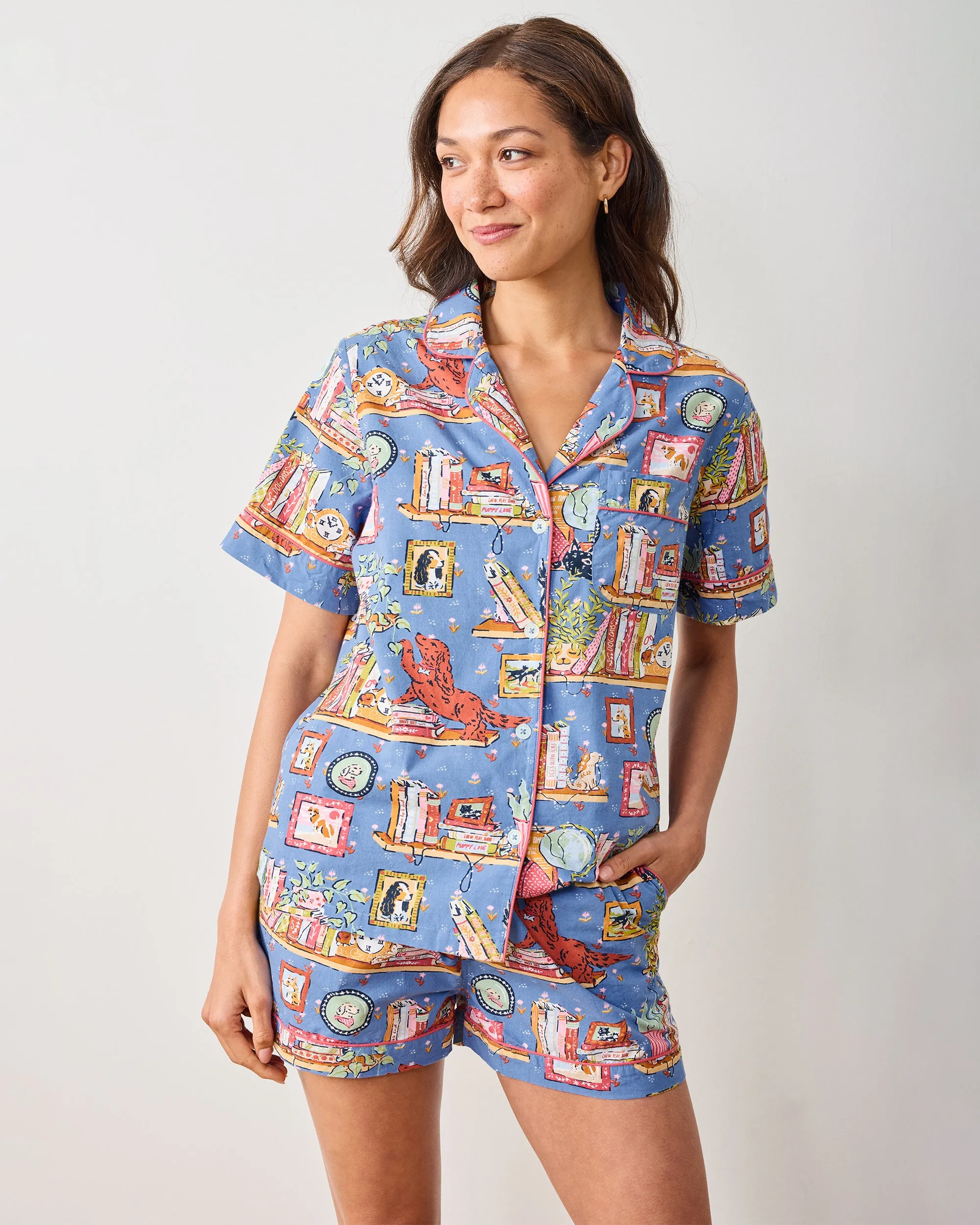 Unleashed Stories - Short PJ Set - Bookkeeper Blue sold by Printfresh