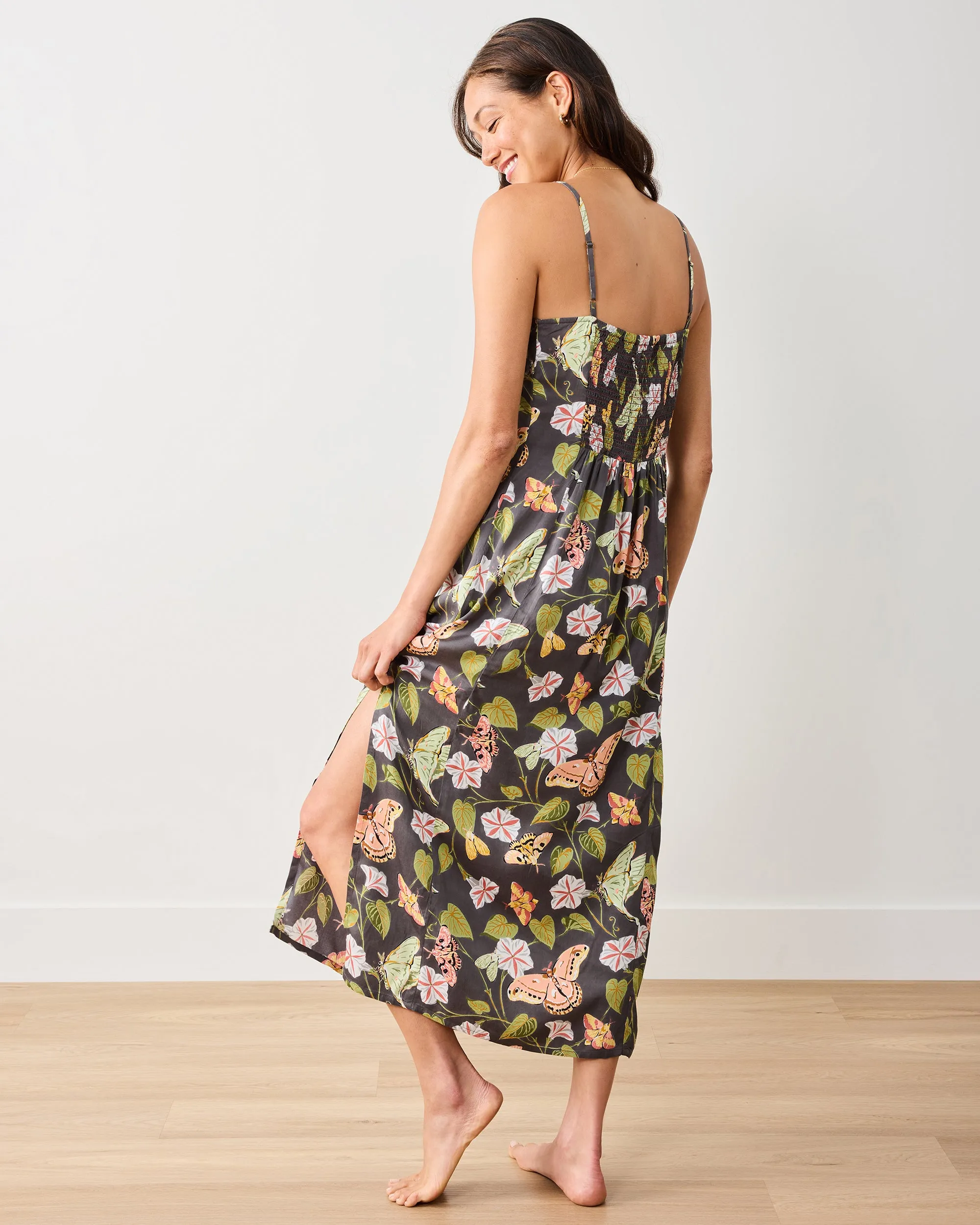 Midnight Flutter - Eco Satin Chic To Sleep Nightie - Slate sold by Printfresh product image thumbnail 5