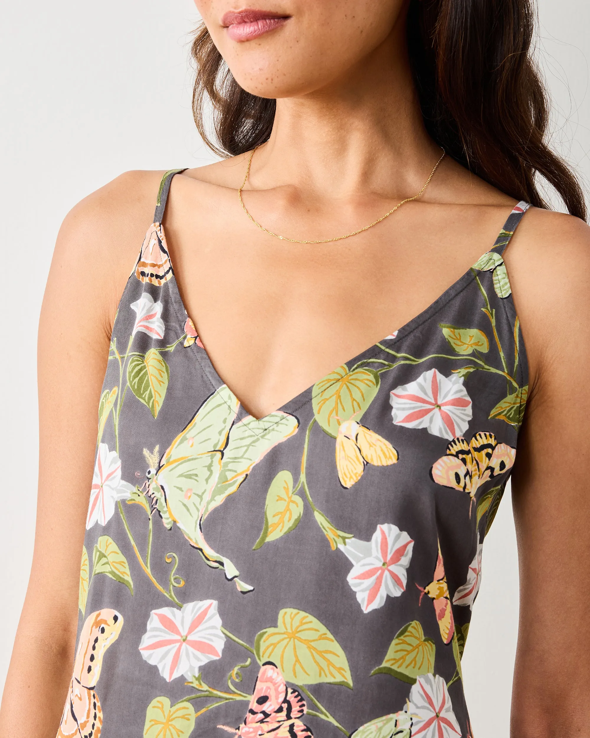 Midnight Flutter - Eco Satin Chic To Sleep Nightie - Slate sold by Printfresh product image thumbnail 2