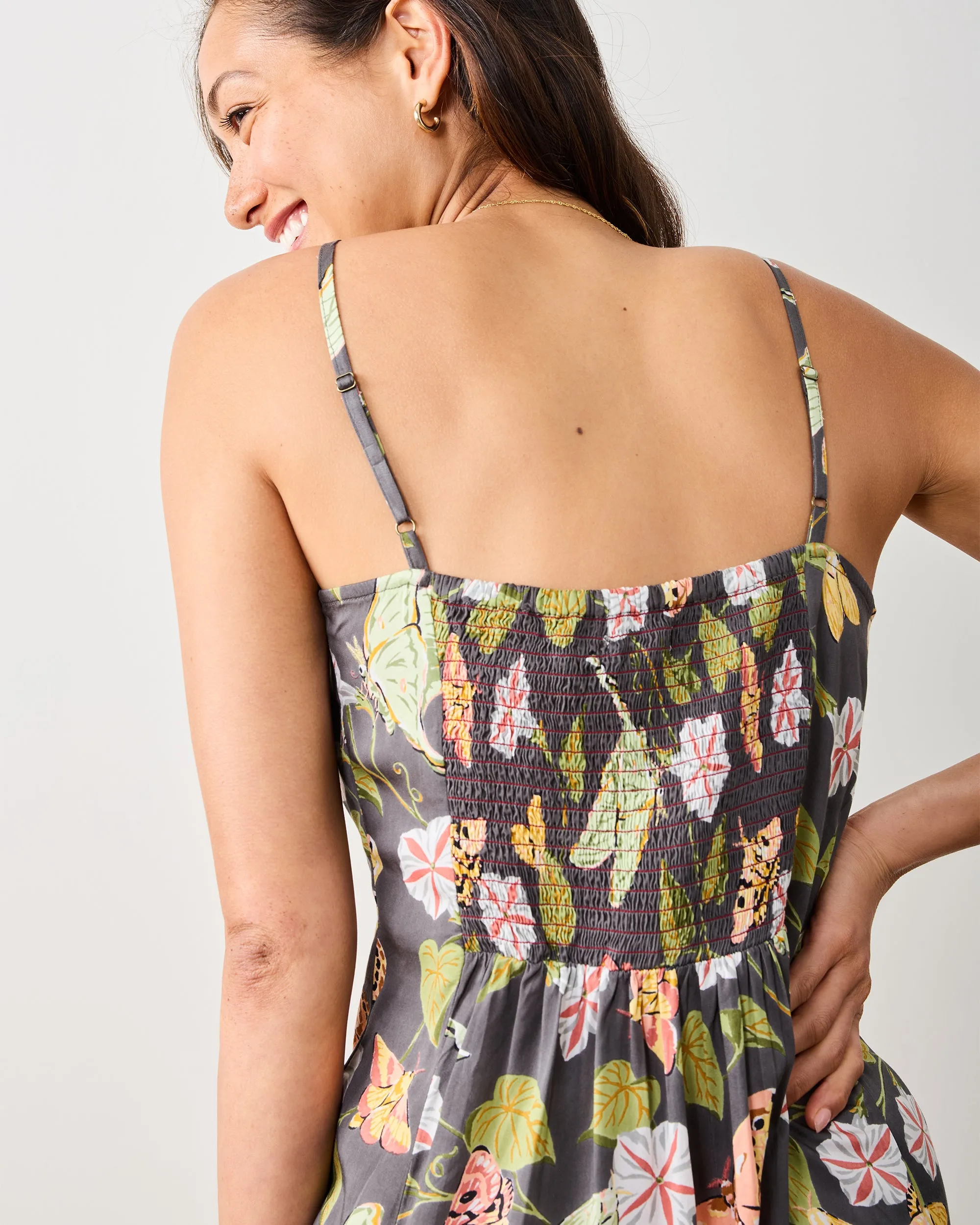 Midnight Flutter - Eco Satin Chic To Sleep Nightie - Slate sold by Printfresh product image thumbnail 3