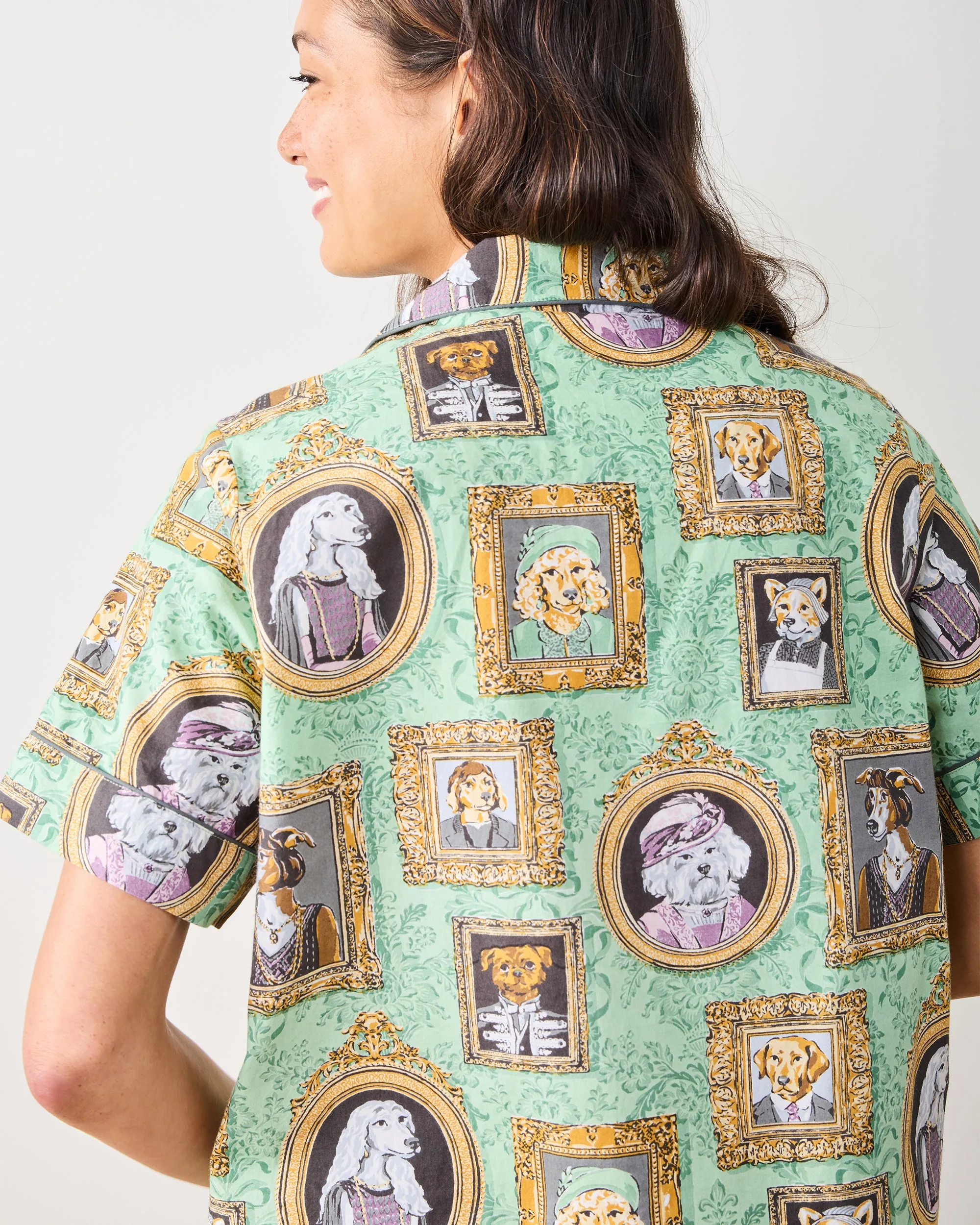 PF + Downton Abbey: The Grande Finale | Dogton Abbey - Short PJ Set - Green sold by Printfresh product image thumbnail 5