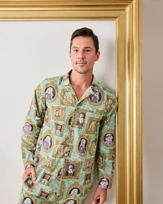 PF + Downton Abbey: The Grande Finale | Dogton Abbey - Men's Long PJ Set - Green sold by Printfresh