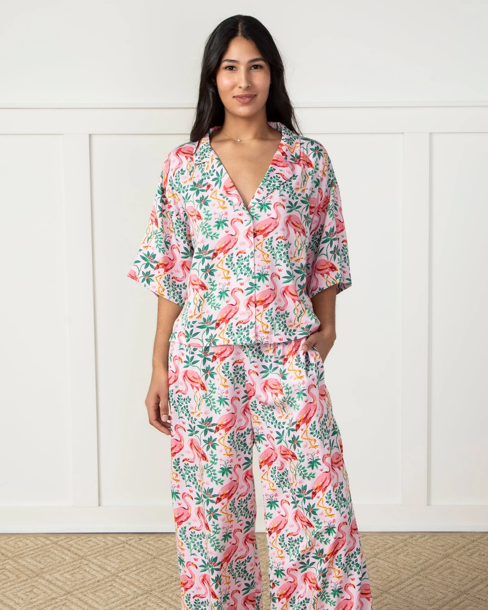 Flock of Flamingos - Petite Eco Satin Wildest Dreams Set - Rose sold by Printfresh product image thumbnail 5