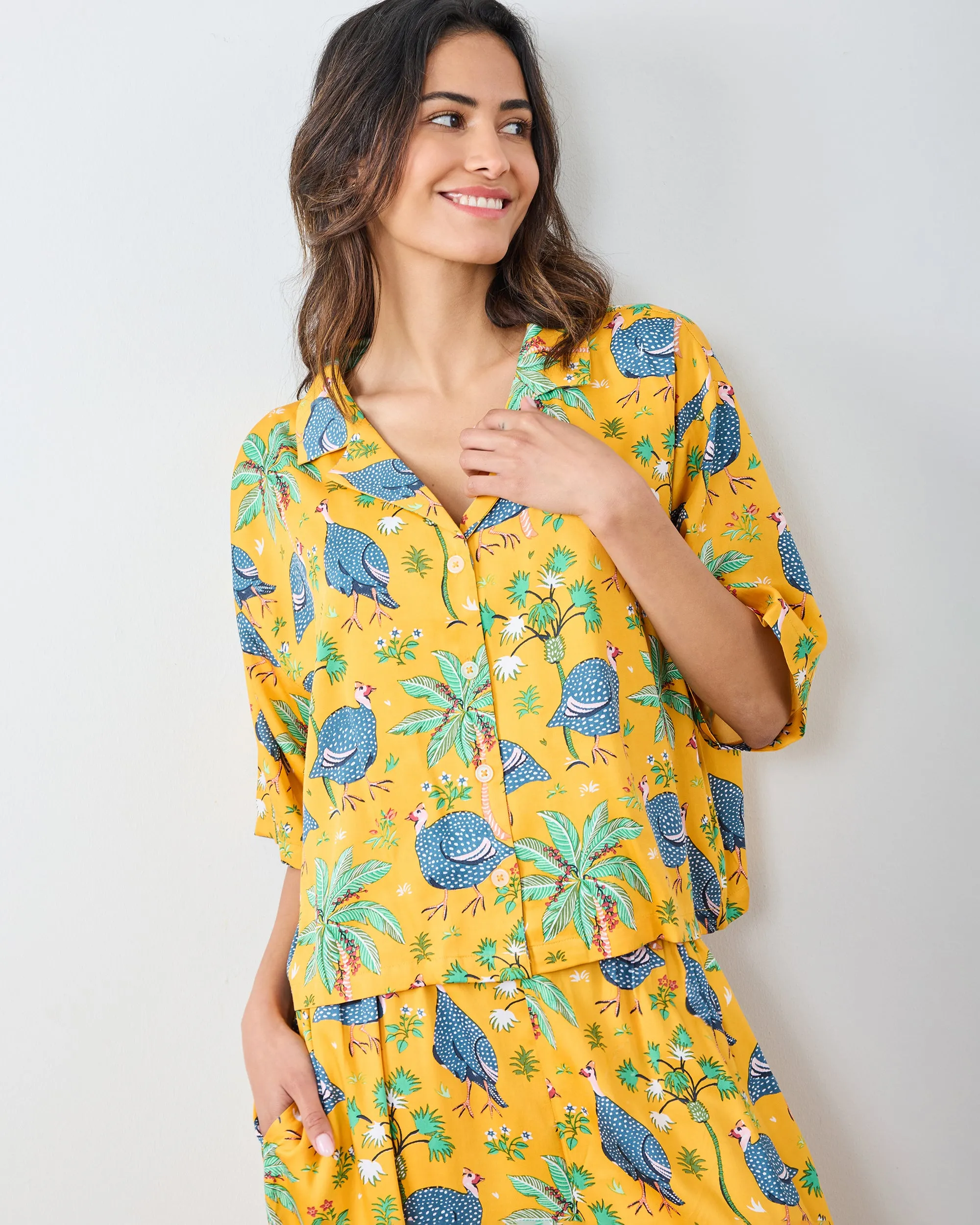 Guinea Hens - Eco Satin Wildest Dreams Set - Marigold sold by Printfresh product image thumbnail 3