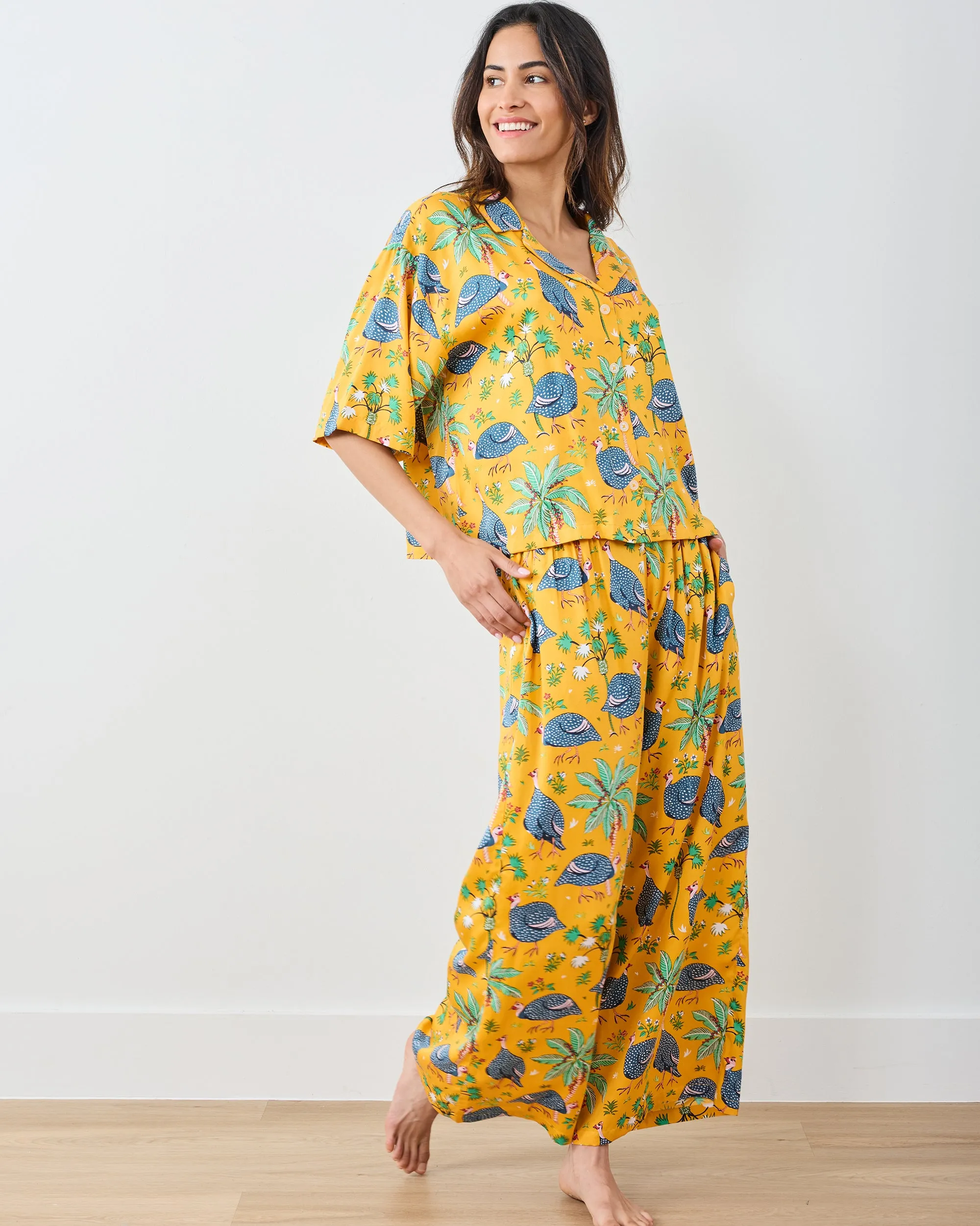 Guinea Hens - Eco Satin Wildest Dreams Set - Marigold sold by Printfresh product image thumbnail 2