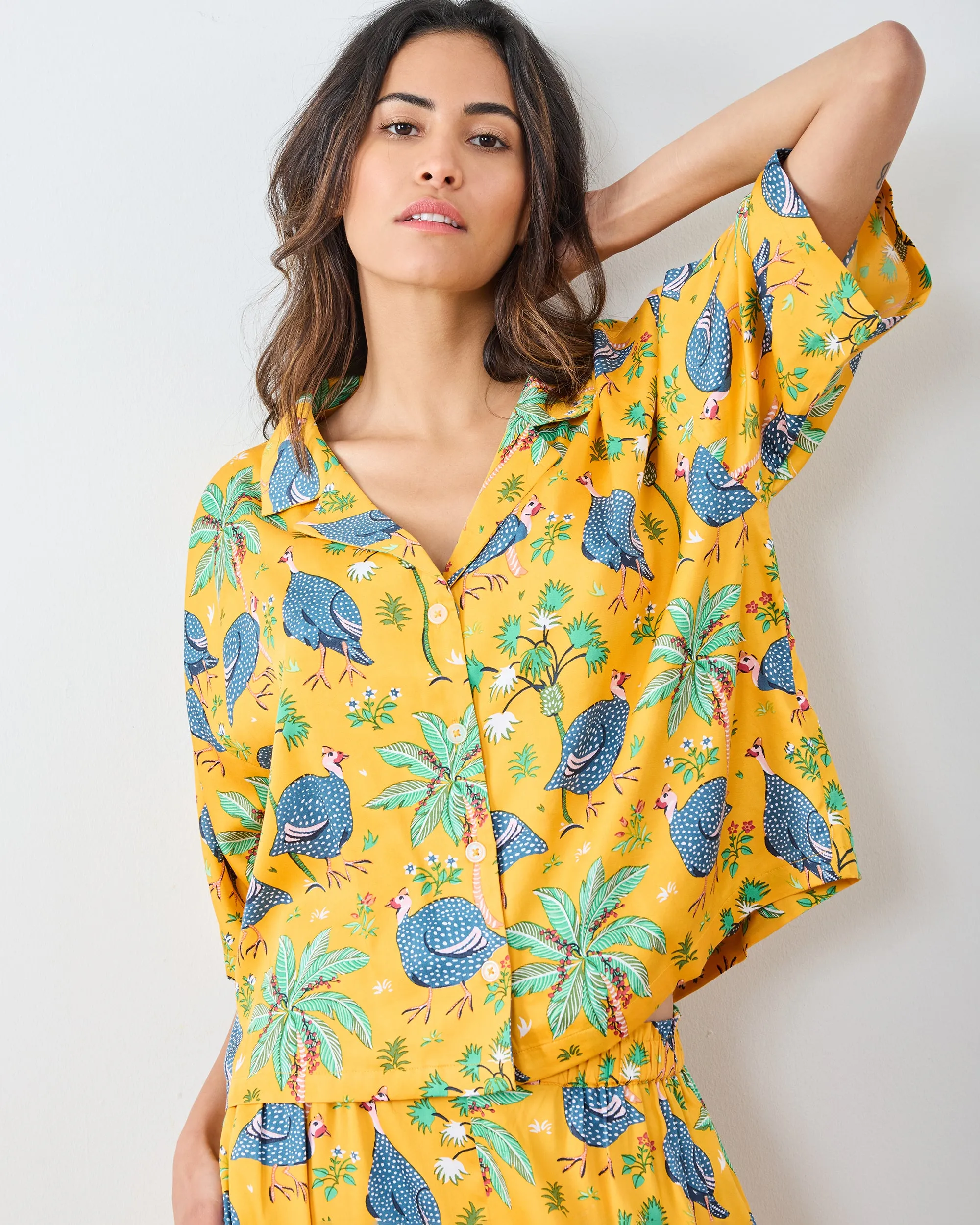 Guinea Hens - Eco Satin Wildest Dreams Set - Marigold sold by Printfresh