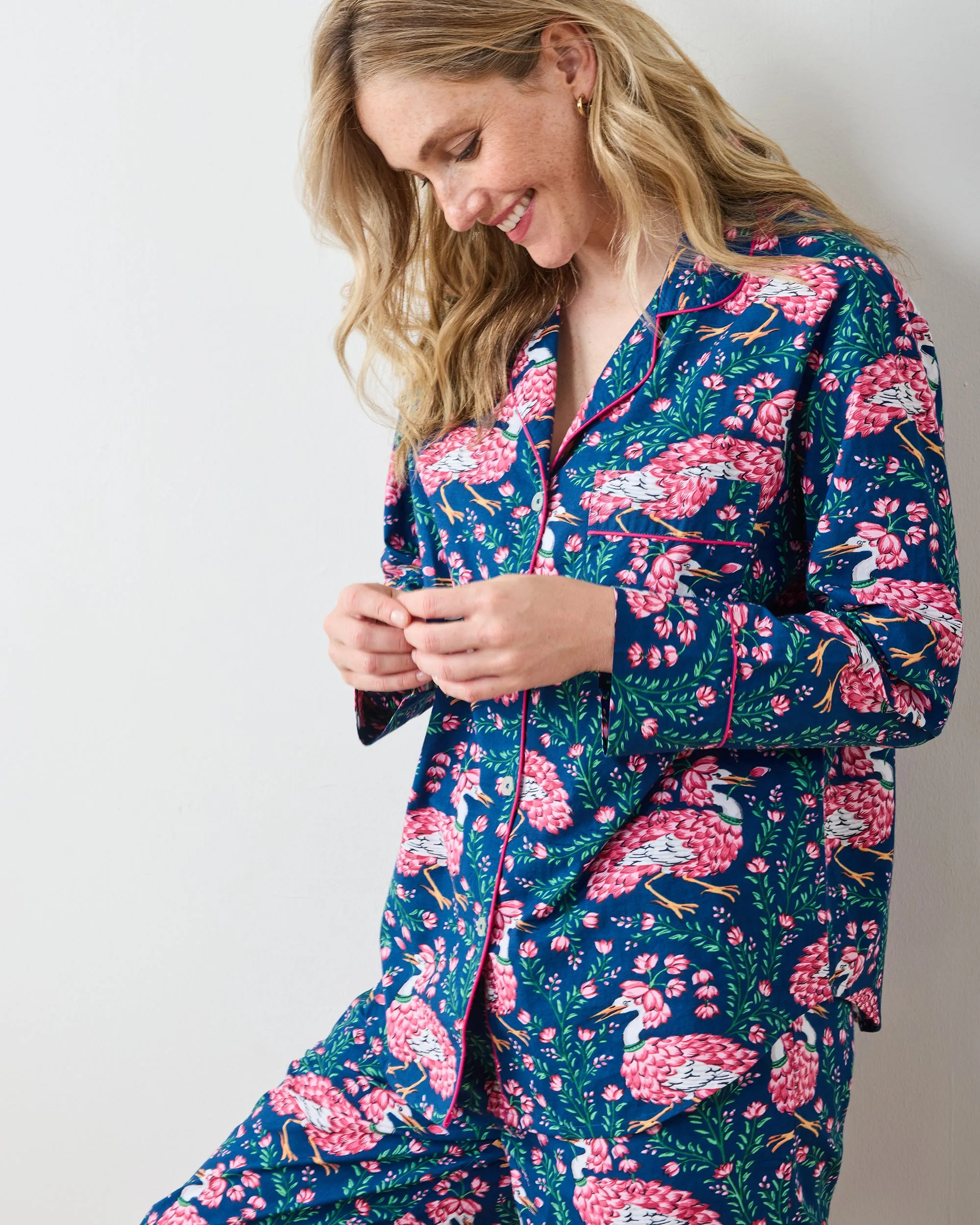 Queen Lotus - Long PJ Set - Navy sold by Printfresh product image thumbnail 5