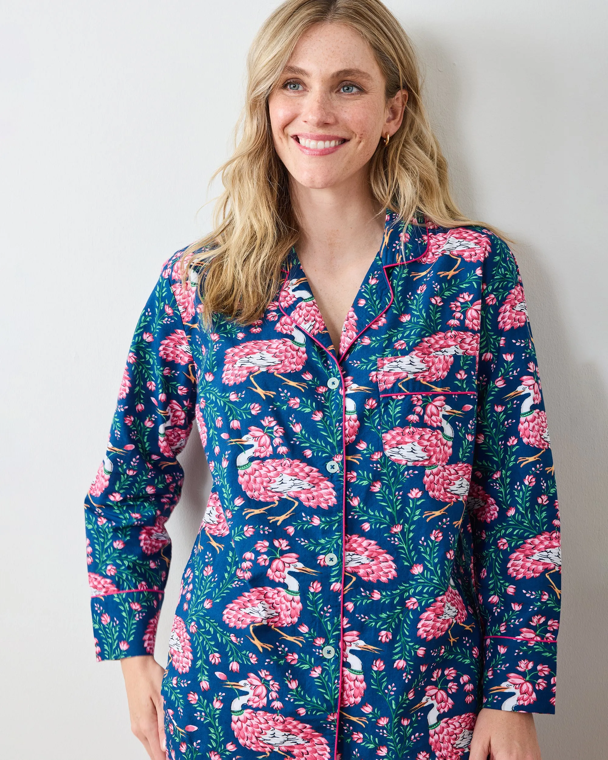 Queen Lotus - Long PJ Set - Navy sold by Printfresh product image thumbnail 2