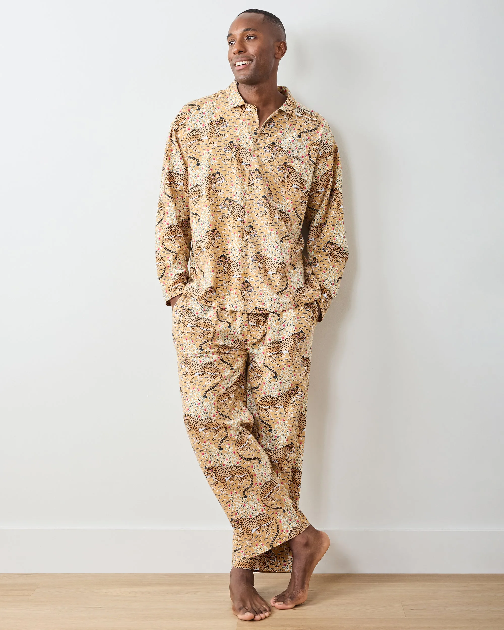 Bagheera - Men's Lightweight Flannel Long PJ Set - Tobacco sold by Printfresh product image thumbnail 2