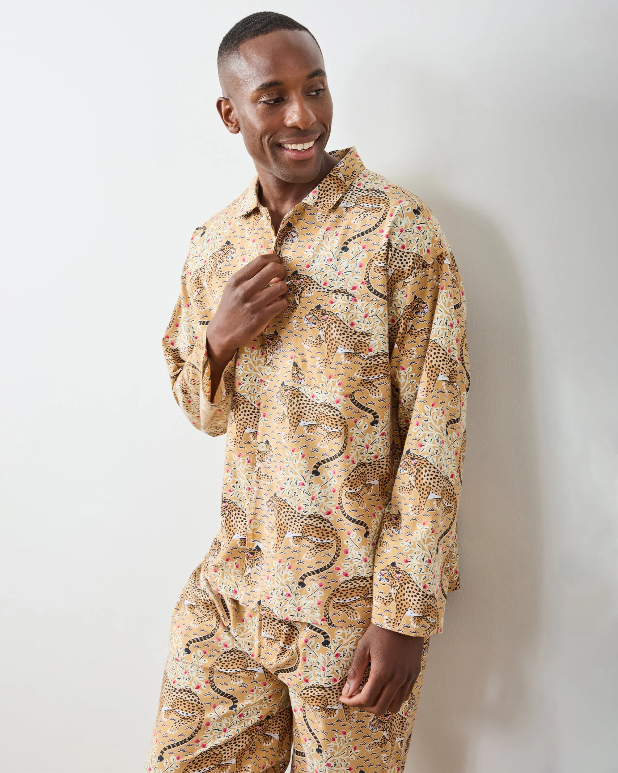 Bagheera - Men's Lightweight Flannel Long PJ Set - Tobacco sold by Printfresh product image thumbnail 5