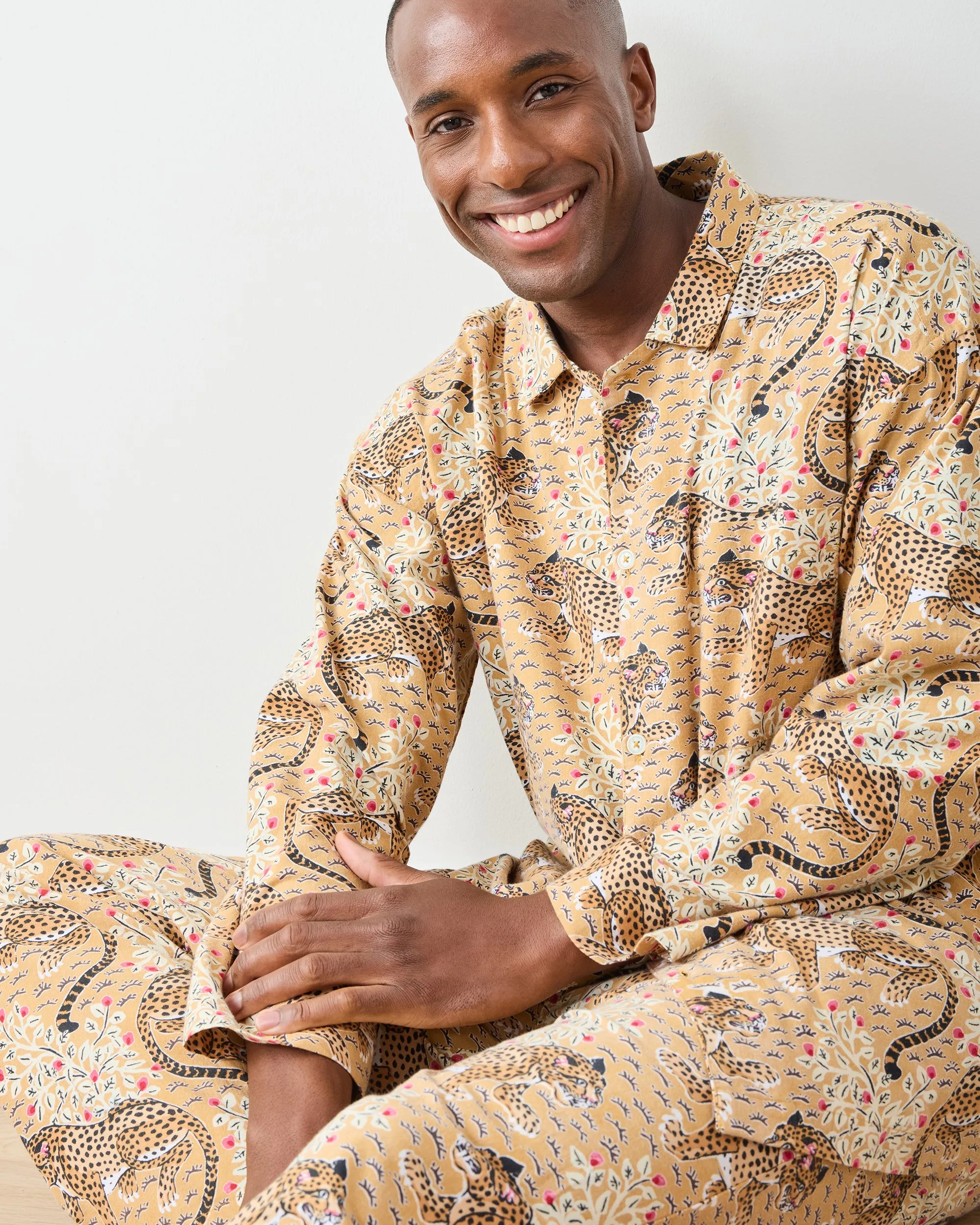 Bagheera - Men's Lightweight Flannel Long PJ Set - Tobacco sold by Printfresh product image thumbnail 3