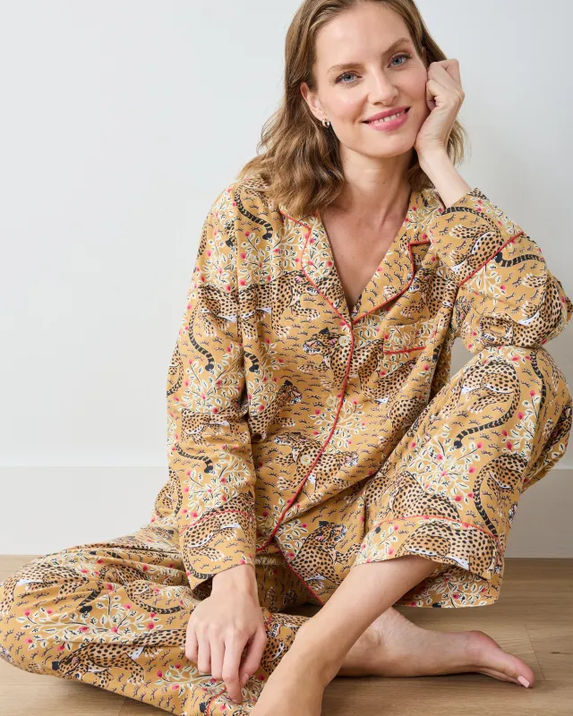 Bagheera - Lightweight Flannel Long PJ Set - Tobacco sold by Printfresh