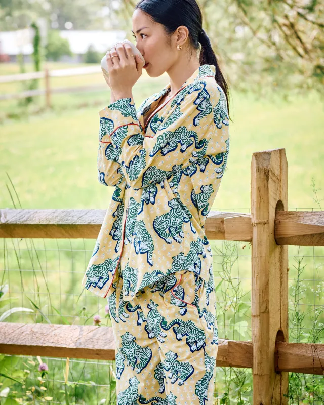 Tiger Queen - Petite Long PJ Set - Citrine sold by Printfresh