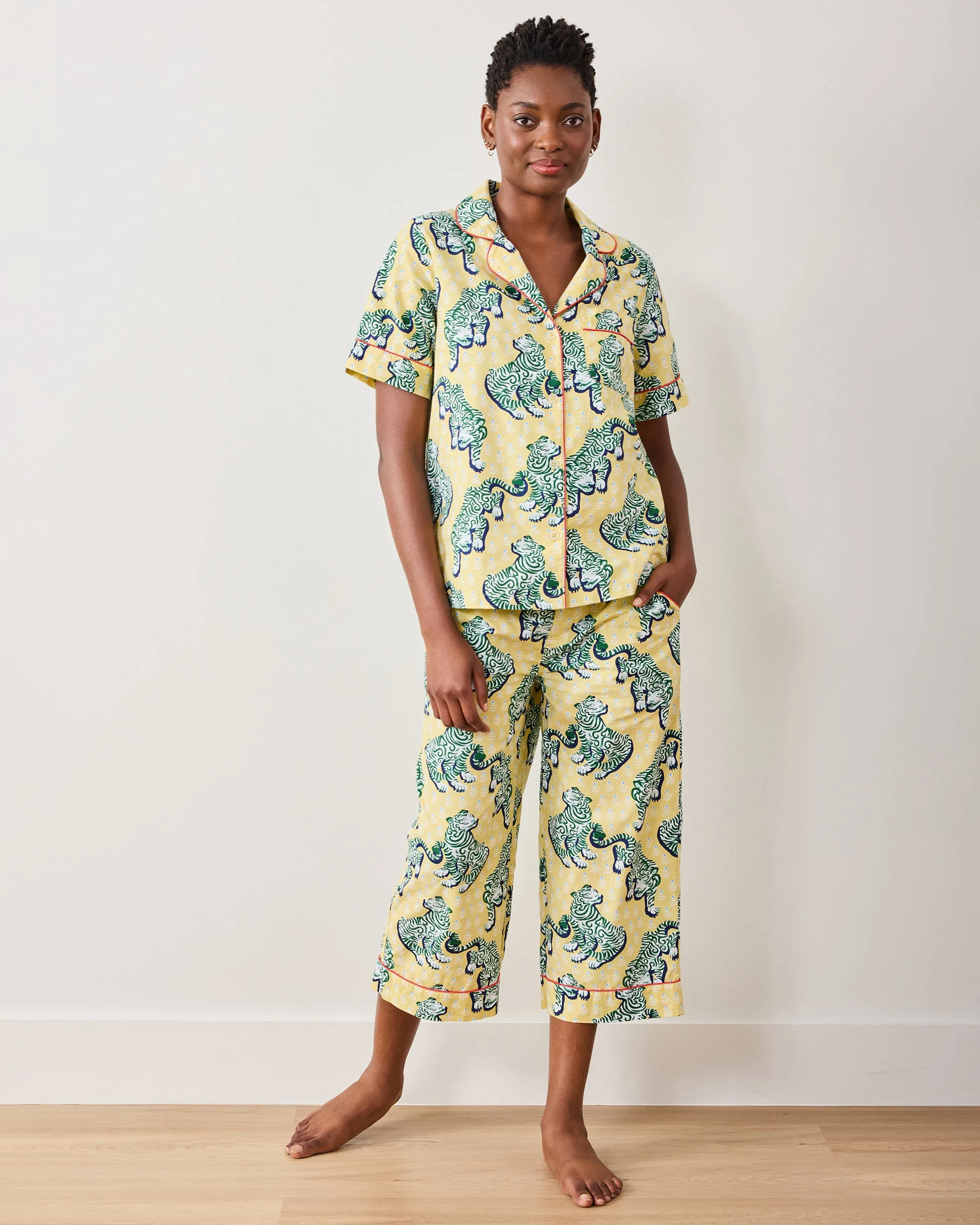 Tiger Queen - Short Sleeve Top & Cropped Pants Set - Citrine sold by Printfresh product image thumbnail 2