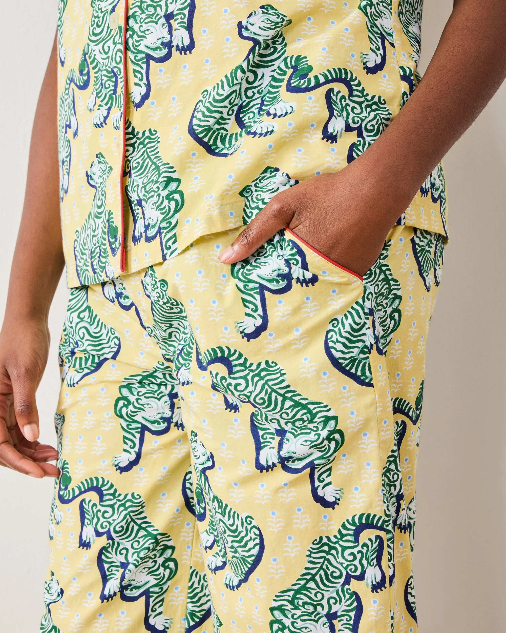 Tiger Queen - Short Sleeve Top & Cropped Pants Set - Citrine sold by Printfresh product image thumbnail 3