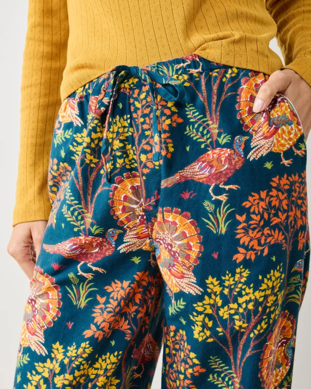 Turkey Trot - Tall Lightweight Flannel PJ Pants - Midnight Navy sold by Printfresh