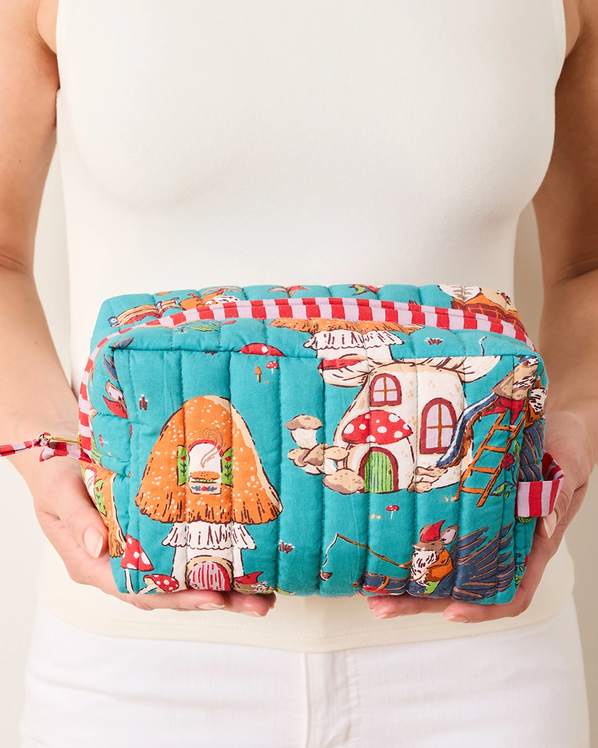 Autumn Critters - Quilted Pouch - Teal sold by Printfresh