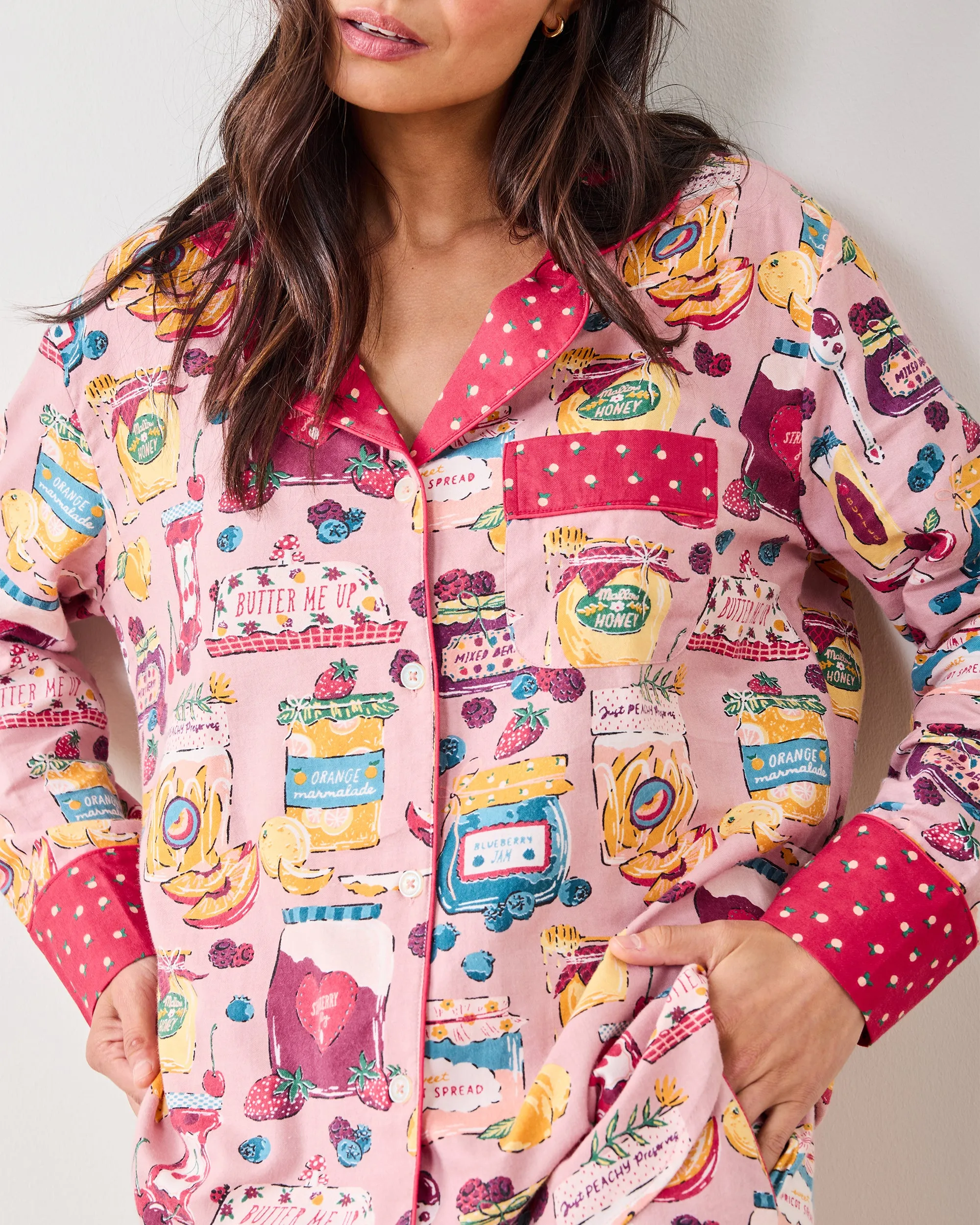 Sweet Jams - Tall Lightweight Flannel Long PJ Set - Berry Bliss sold by Printfresh product image thumbnail 2