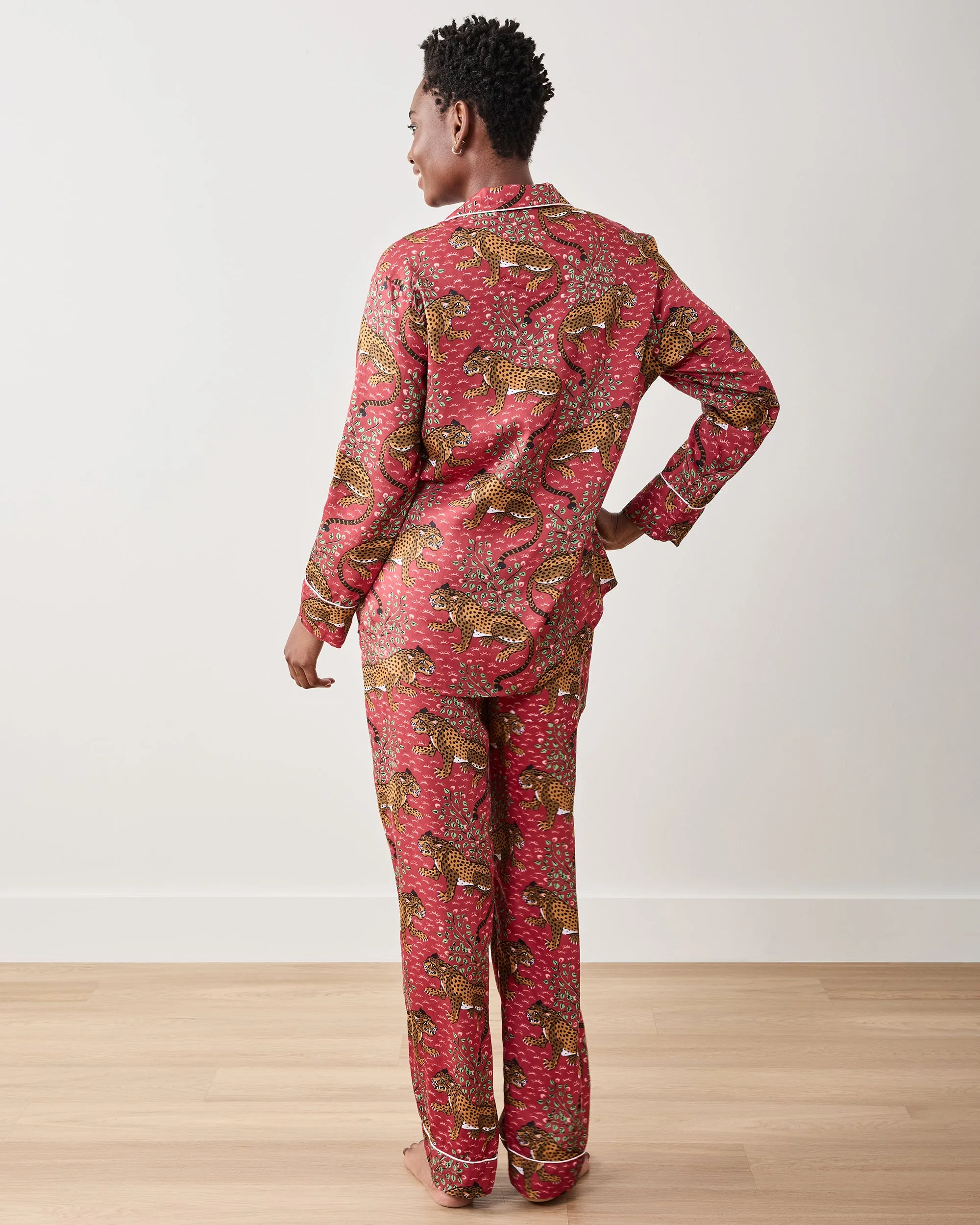 Bagheera - Eco Satin Long PJ Set - Scarlet sold by Printfresh product image thumbnail 5