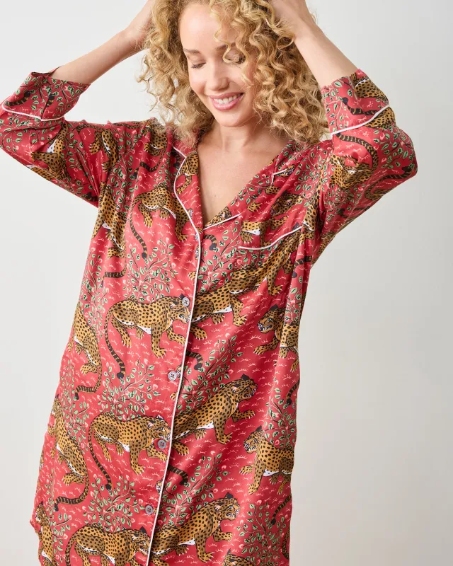 Bagheera - Eco Satin Sleep Shirt - Scarlet sold by Printfresh
