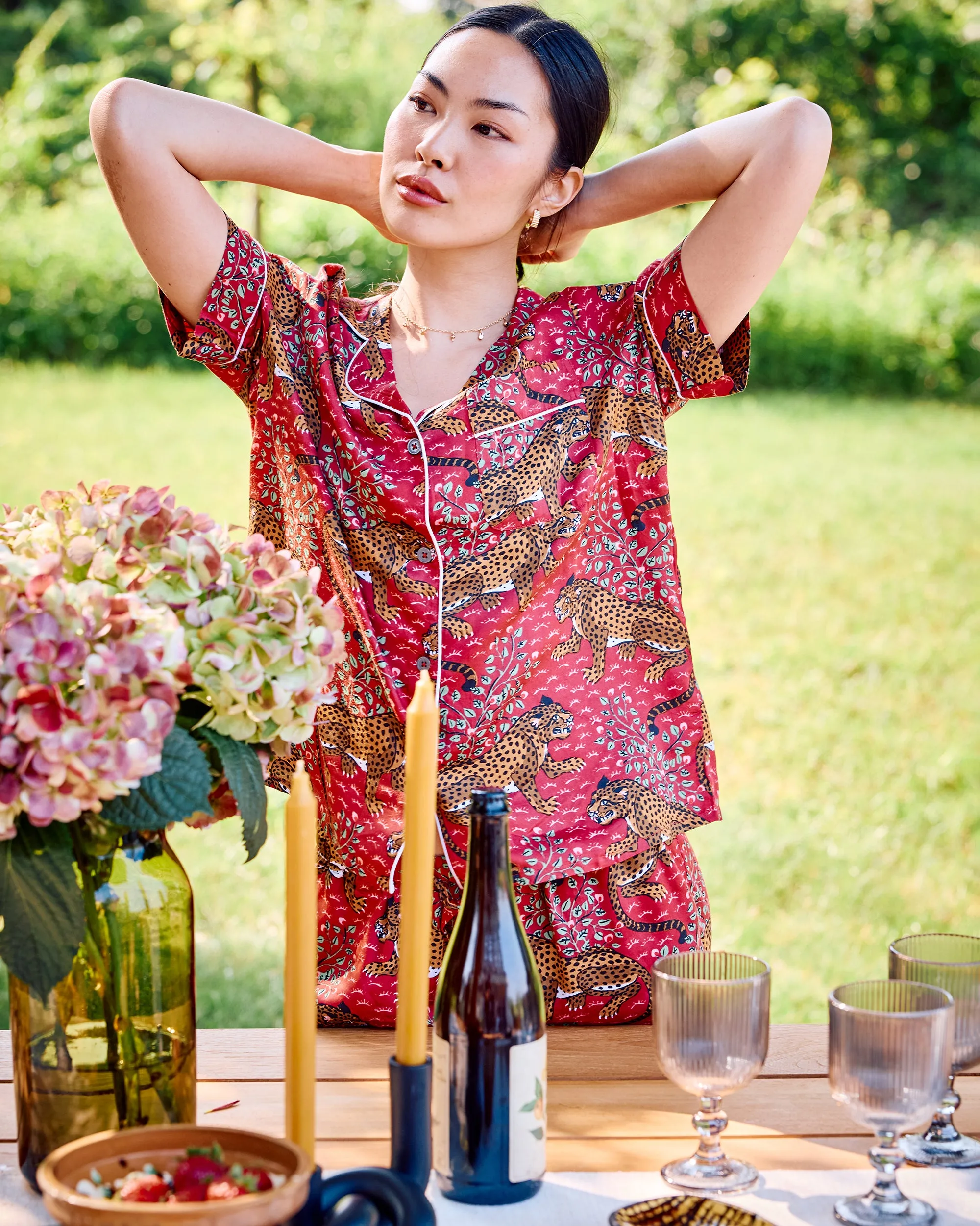 Bagheera - Eco Satin Short Set - Scarlet sold by Printfresh product image thumbnail 4