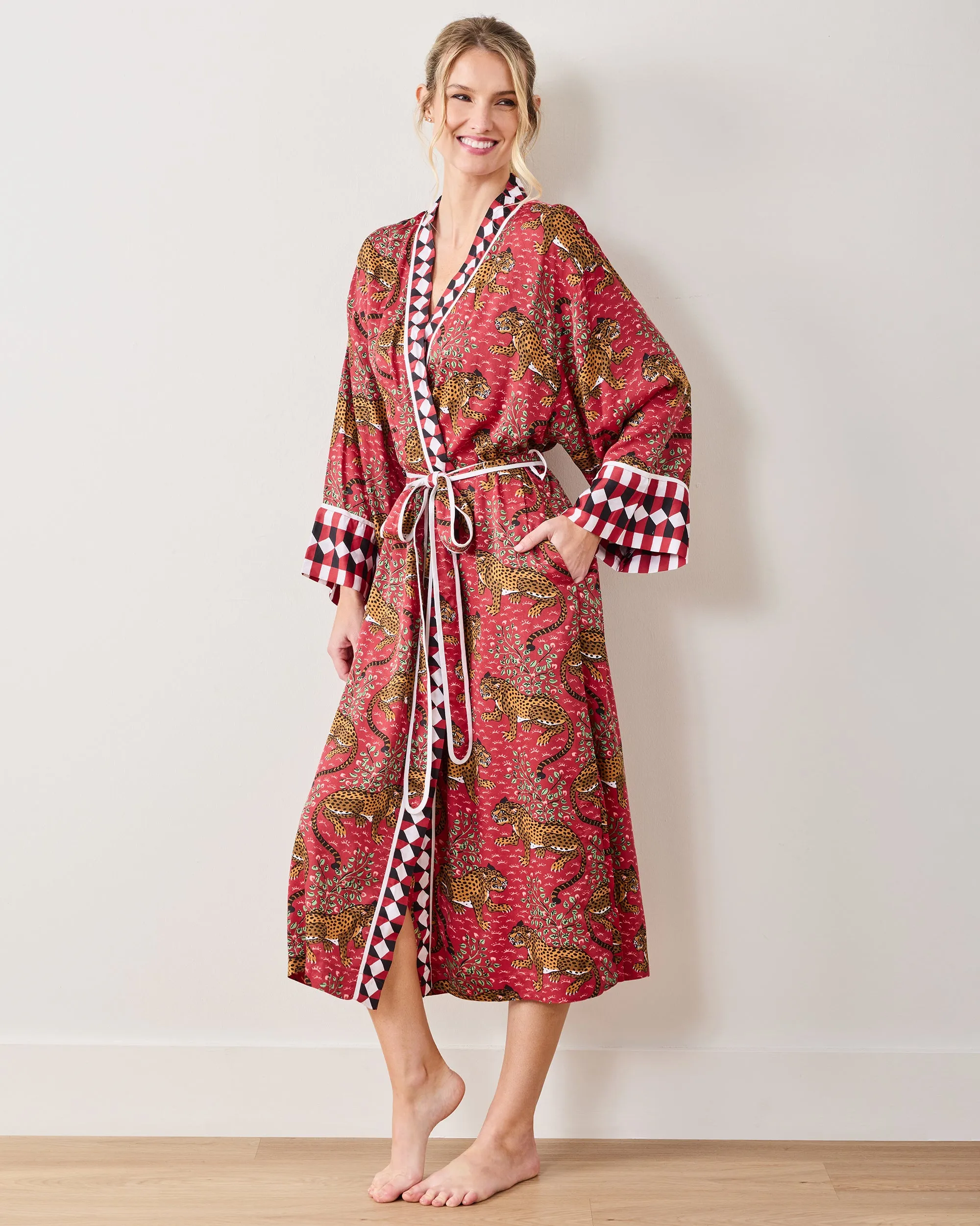 Bagheera - Eco Satin Robe - Scarlet sold by Printfresh product image thumbnail 2