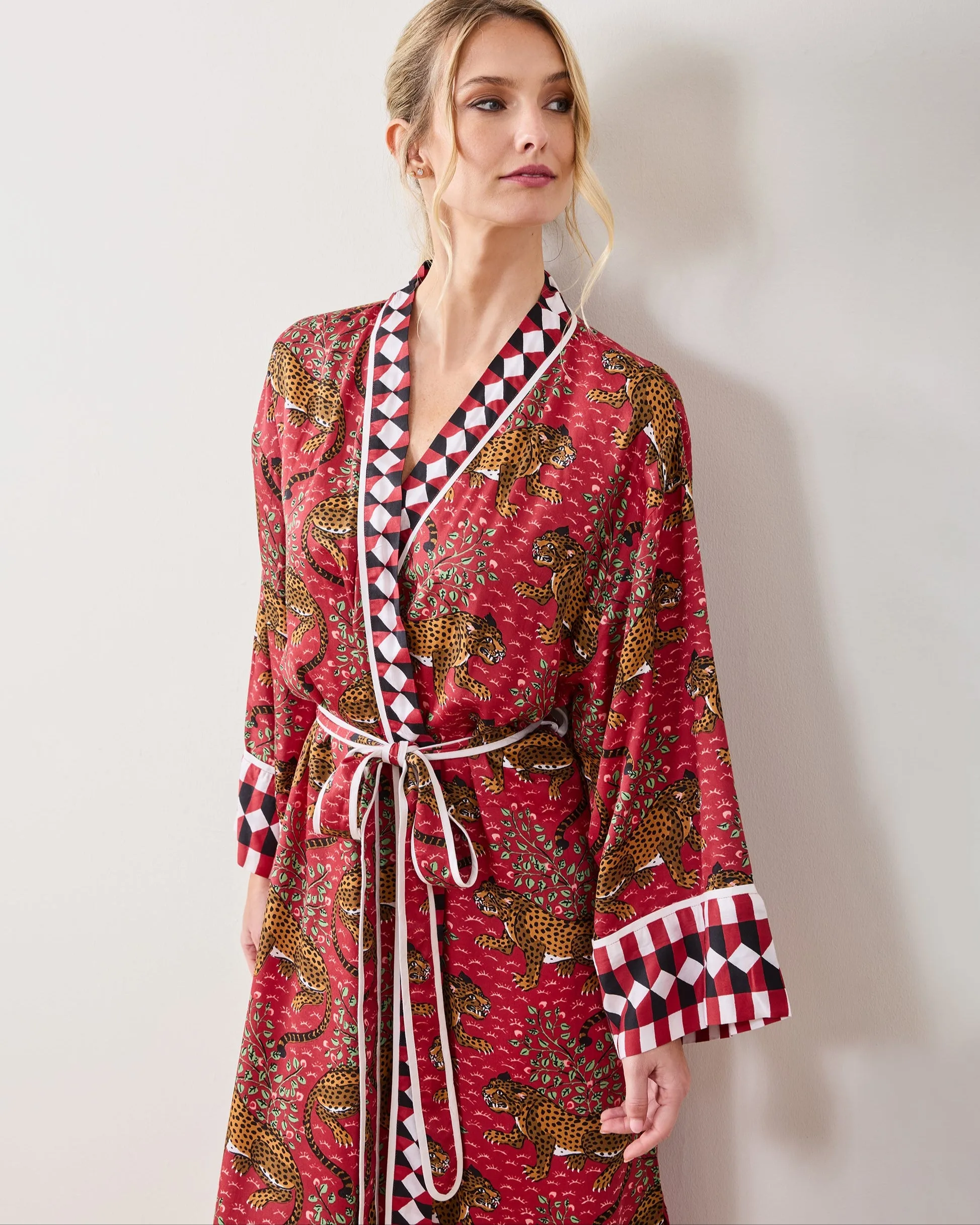 Bagheera - Eco Satin Robe - Scarlet sold by Printfresh