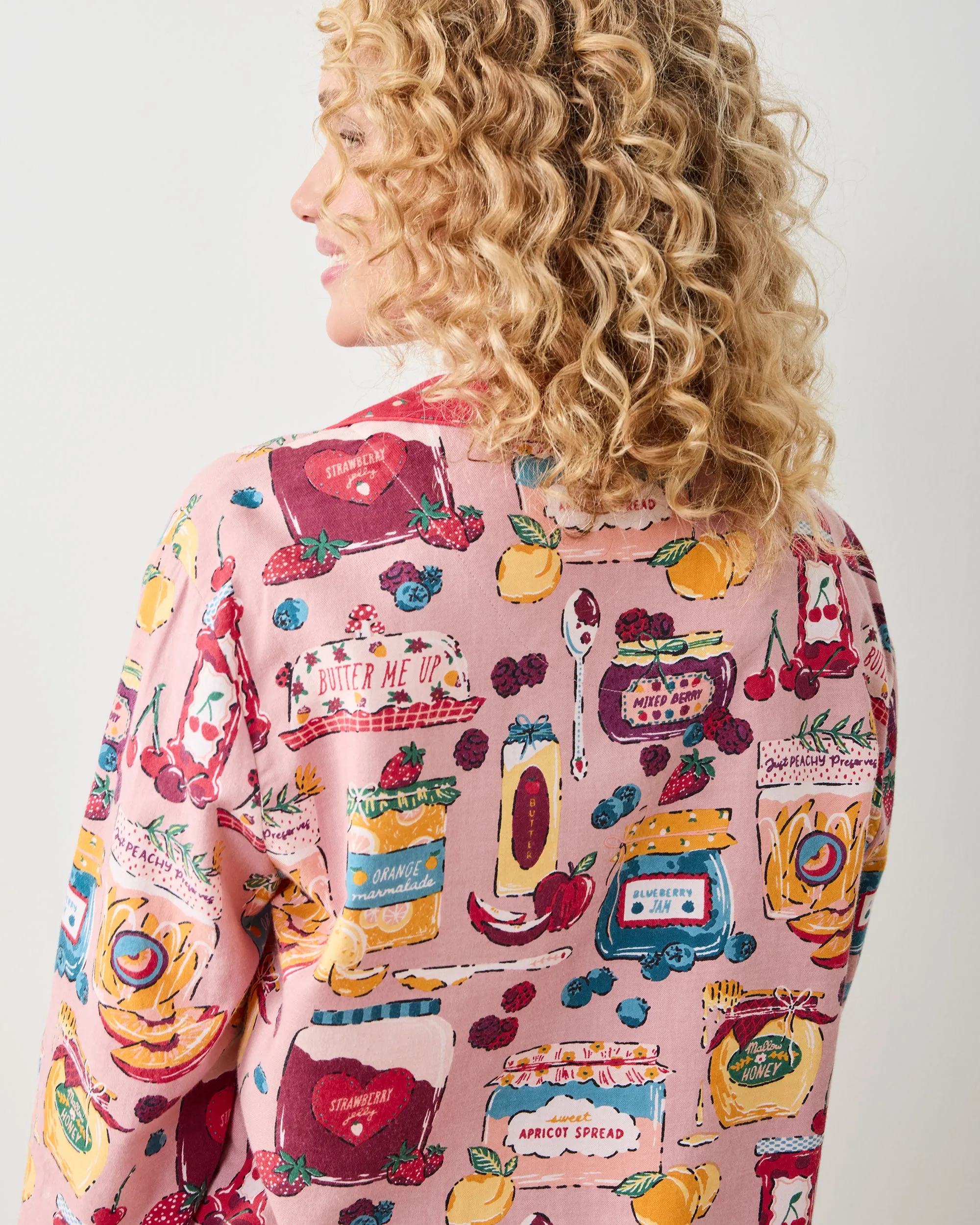 Sweet Jams - Lightweight Flannel Long Sleeve Top & Shorts Set - Berry Bliss sold by Printfresh product image thumbnail 5