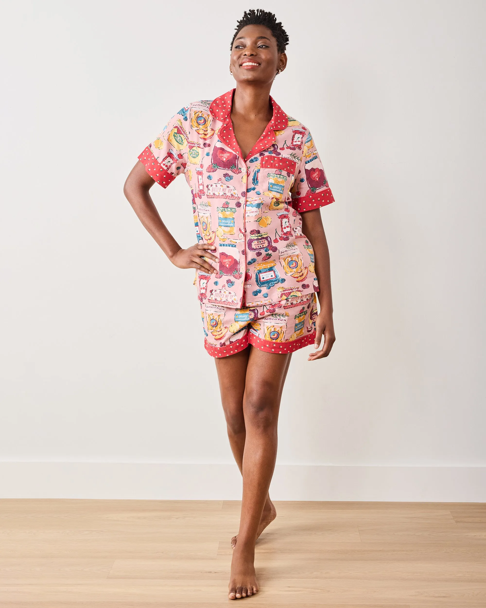 Sweet Jams - Lightweight Flannel Short PJ Set - Berry Bliss sold by Printfresh product image thumbnail 2