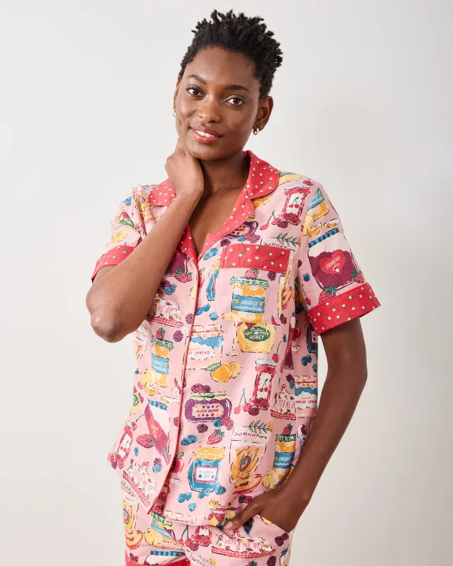 Sweet Jams - Lightweight Flannel Short PJ Set - Berry Bliss sold by Printfresh