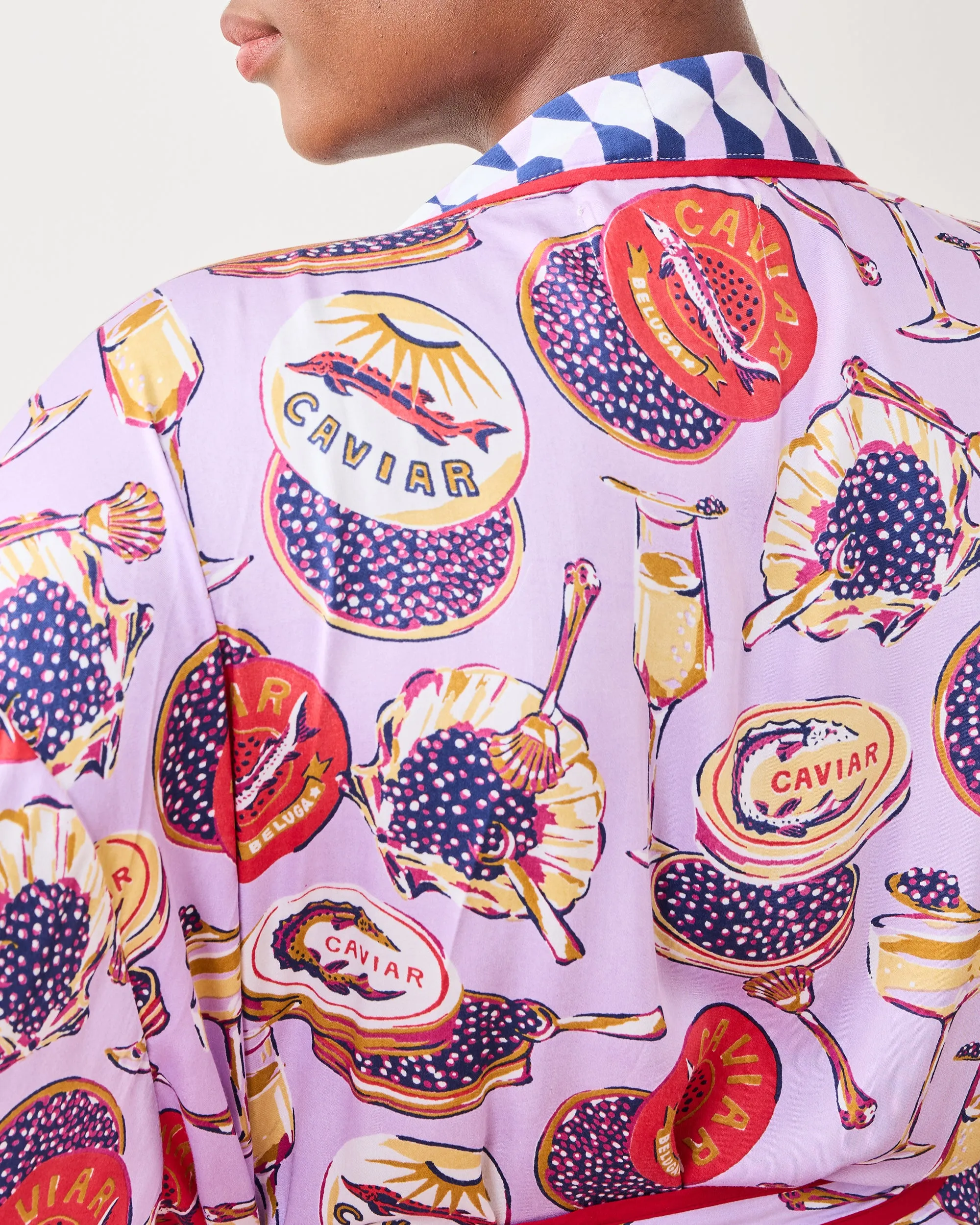 Champagne & Caviar - Eco Satin Robe - Lavender Spritz sold by Printfresh product image thumbnail 5