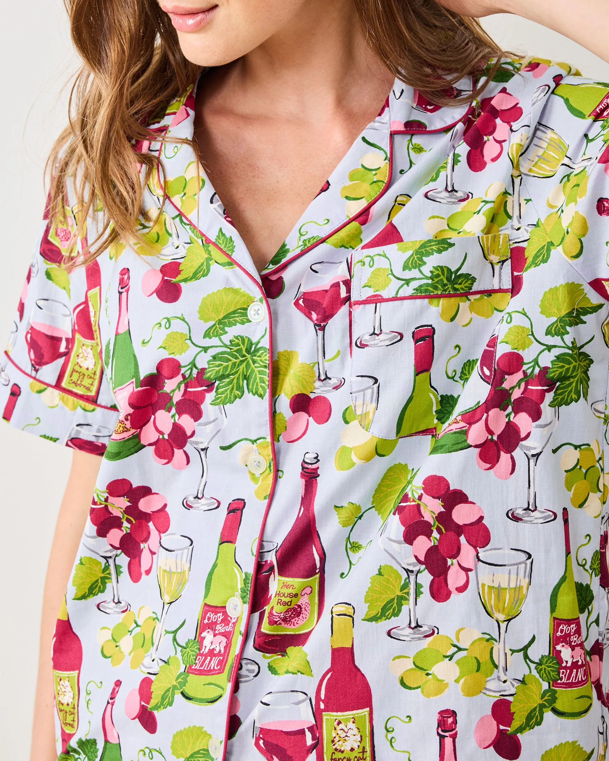 Wine Club - Short PJ Set - Vineyard Sky sold by Printfresh product image thumbnail 3