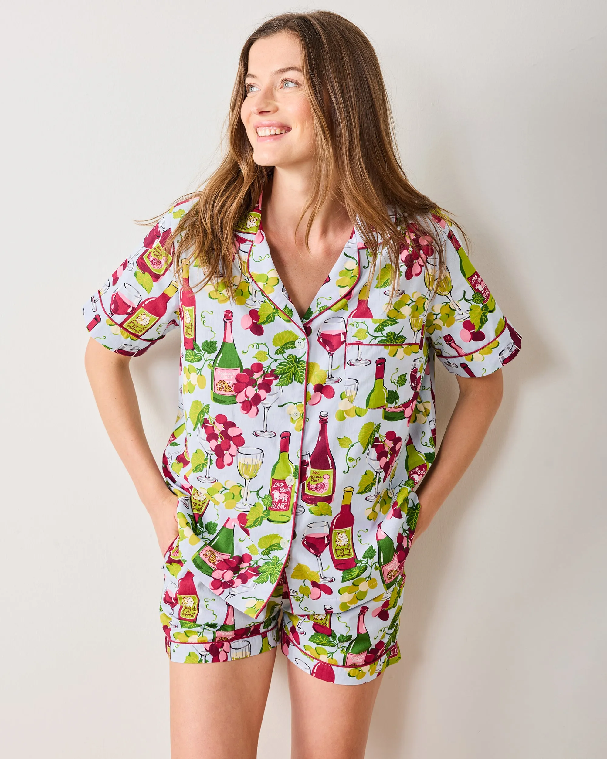 Wine Club - Short PJ Set - Vineyard Sky sold by Printfresh