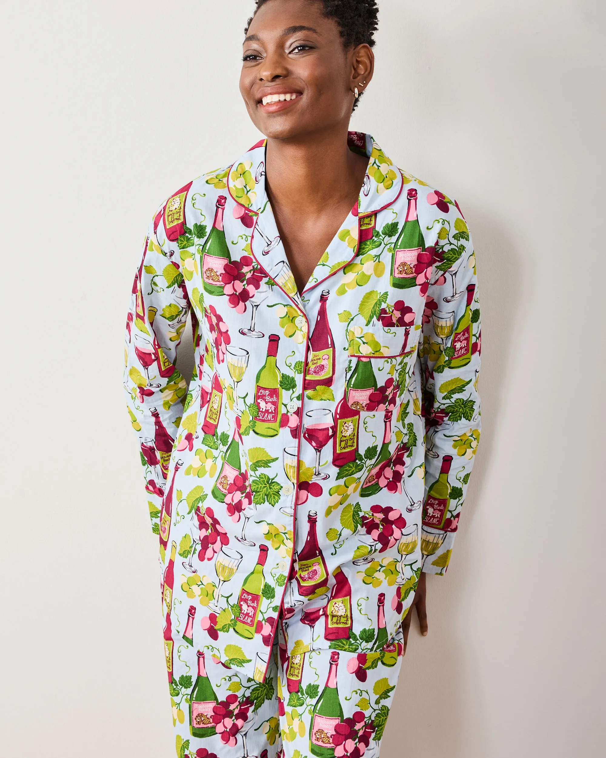 Wine Club - Long PJ Set - Vineyard Sky sold by Printfresh