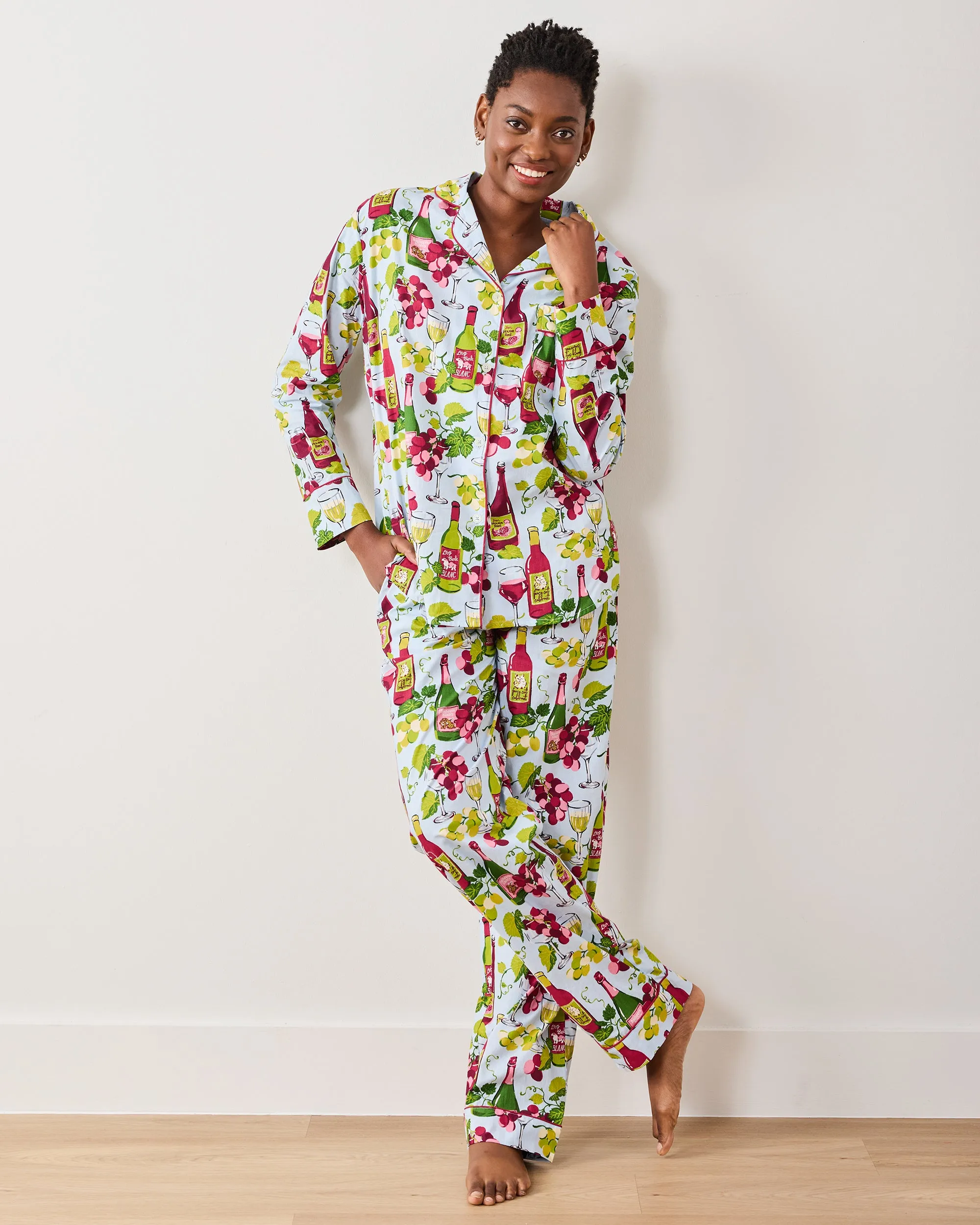 Wine Club - Long PJ Set - Vineyard Sky sold by Printfresh product image thumbnail 2