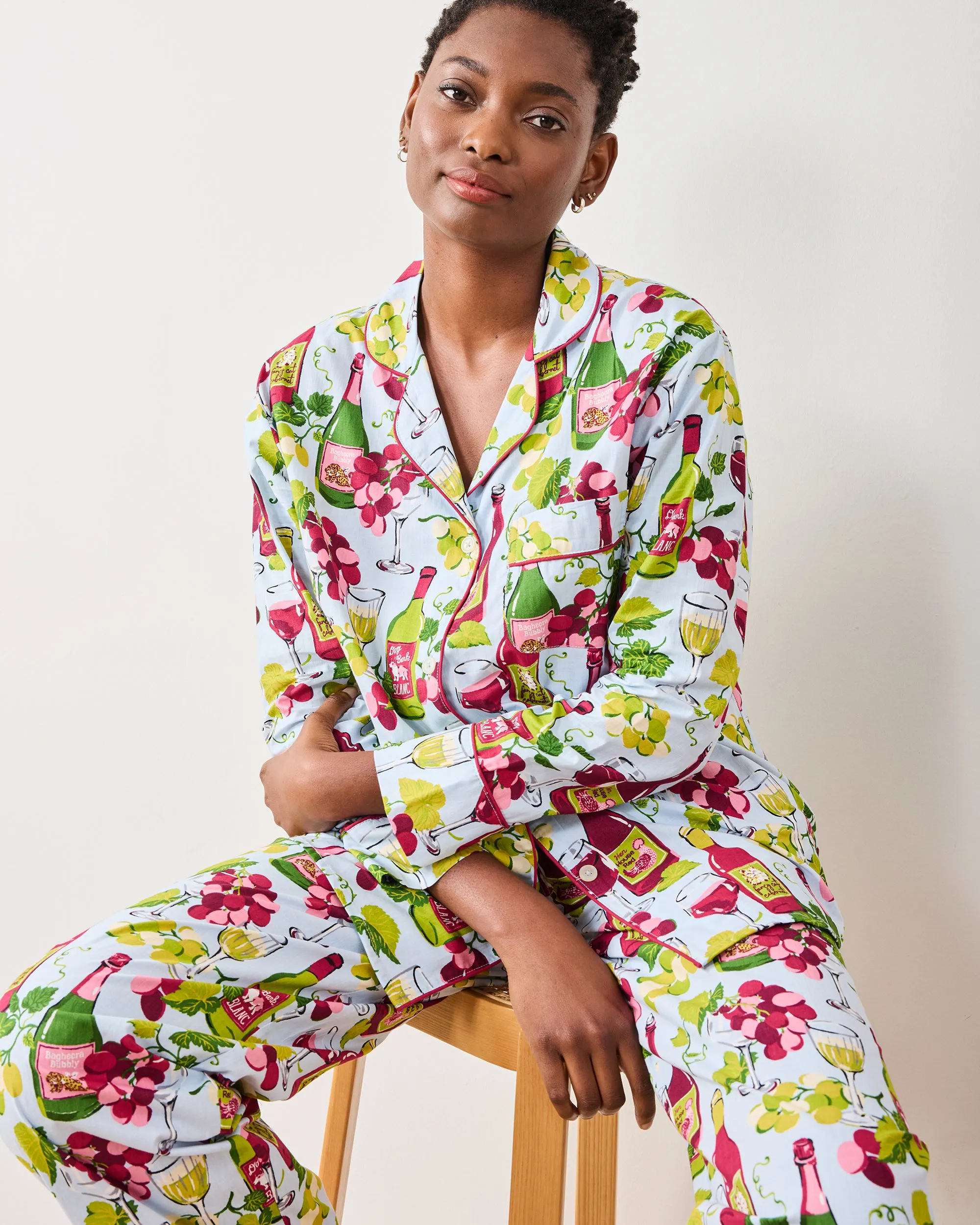 Wine Club - Long PJ Set - Vineyard Sky sold by Printfresh product image thumbnail 5