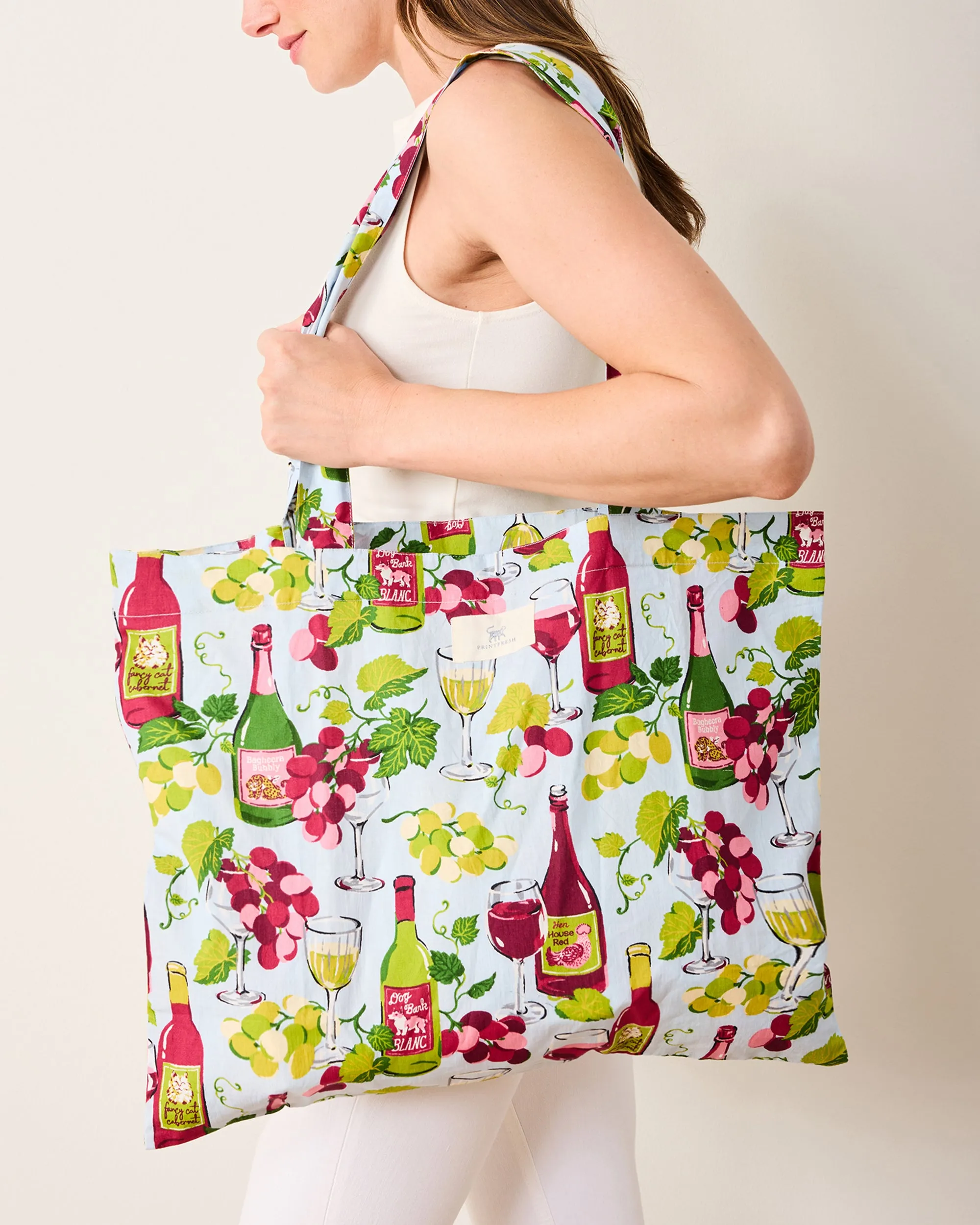 Wine Club - Go To Tote - Vineyard Sky sold by Printfresh