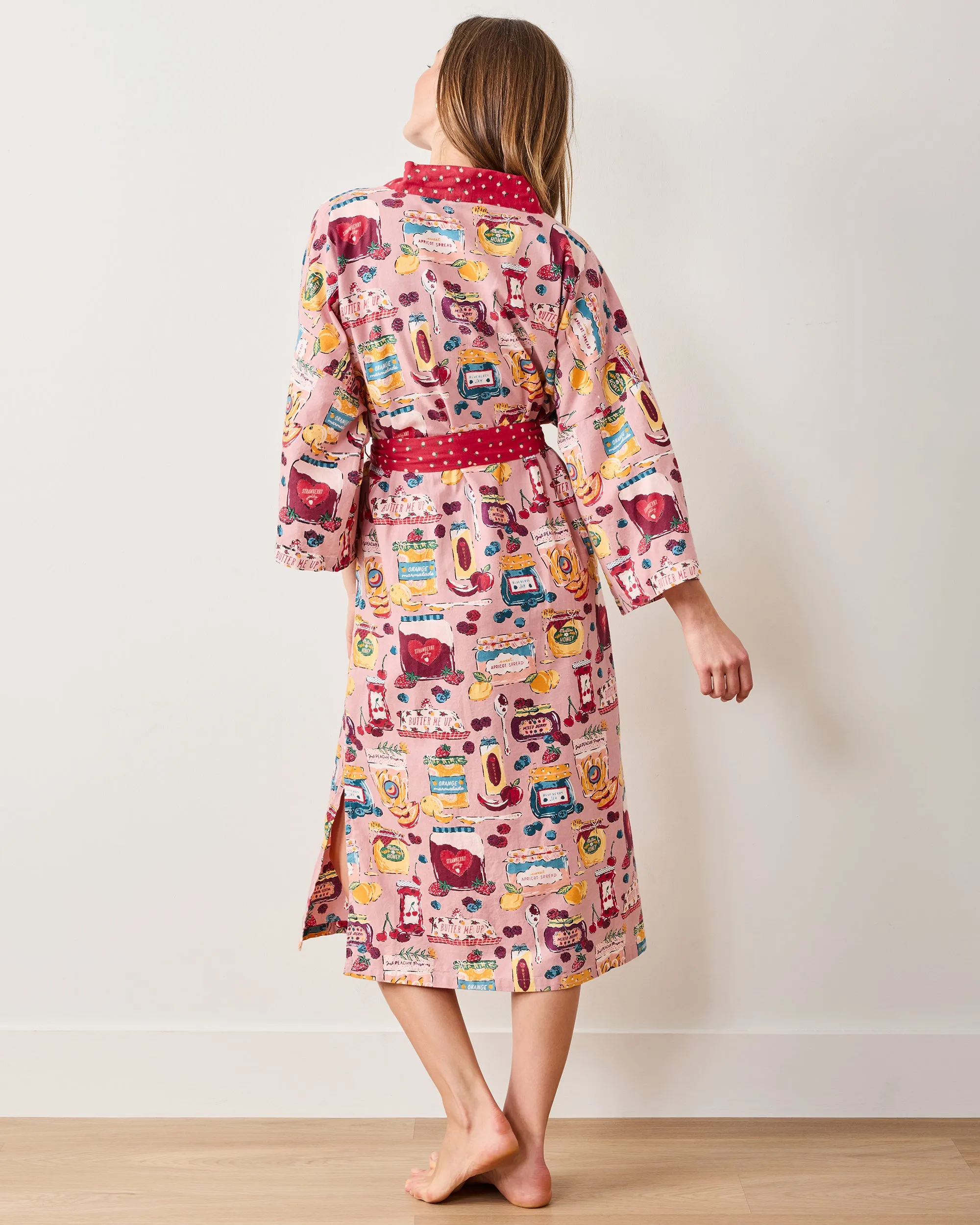 Sweet Jams - Lightweight Flannel Robe - Berry Bliss sold by Printfresh product image thumbnail 5