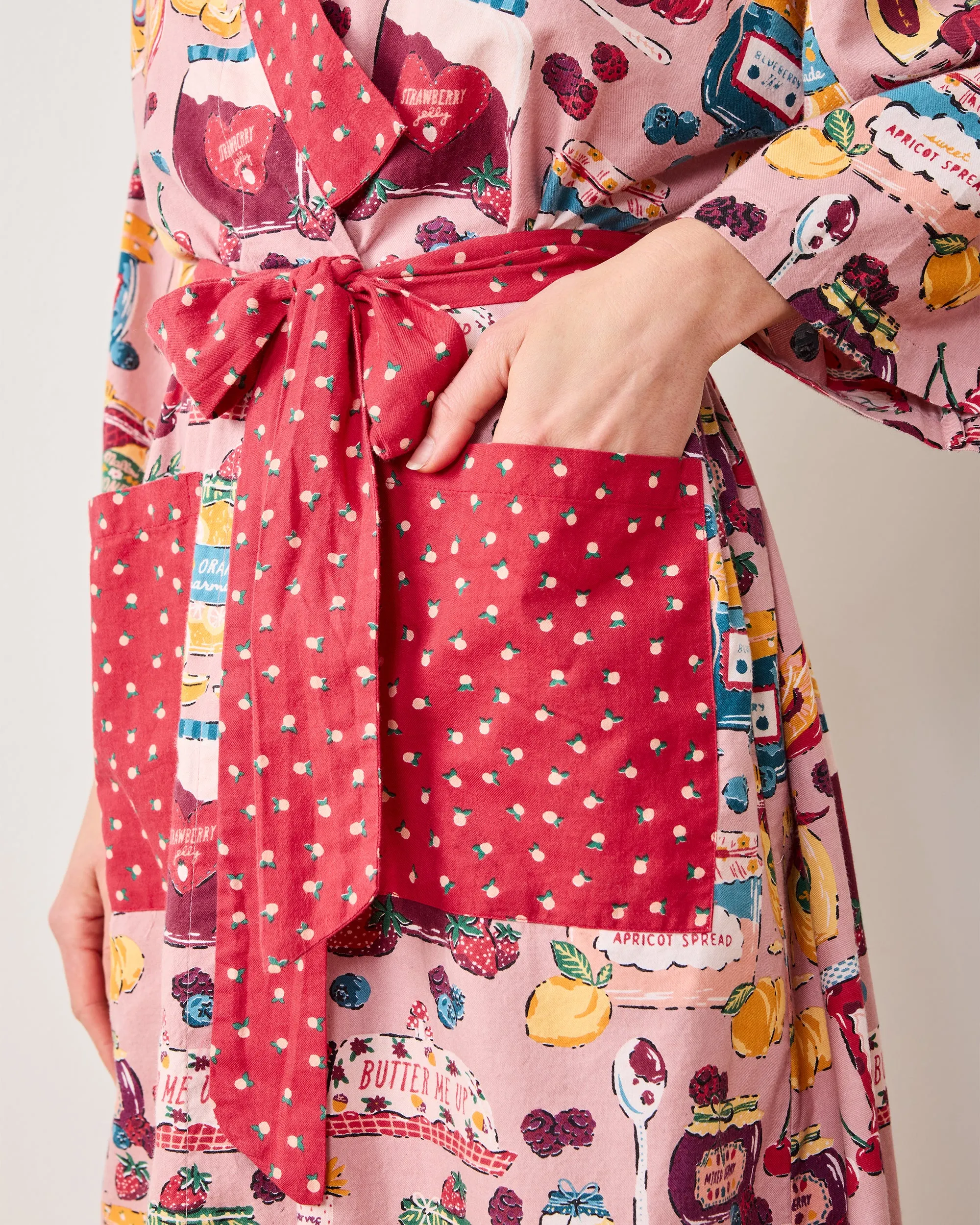 Sweet Jams - Lightweight Flannel Robe - Berry Bliss sold by Printfresh product image thumbnail 4