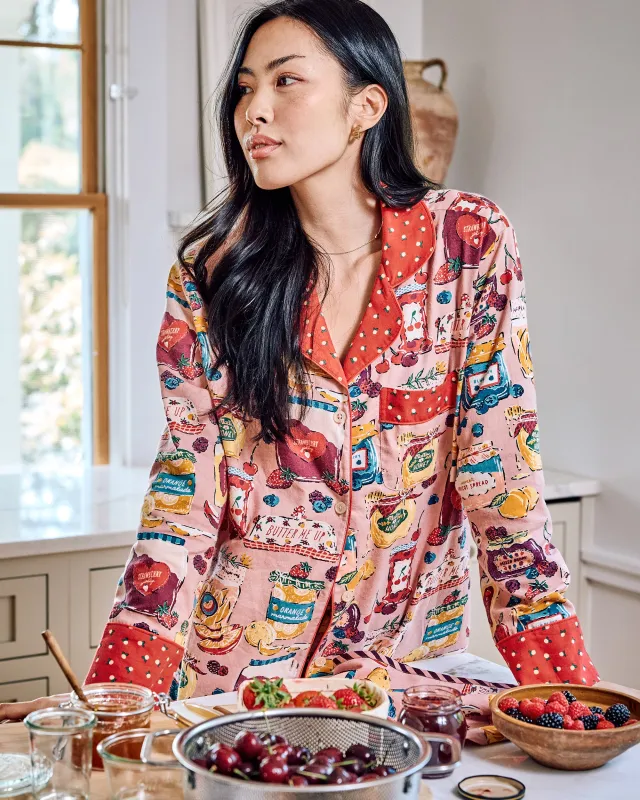 Sweet Jams - Lightweight Flannel Long PJ Set - Berry Bliss sold by Printfresh